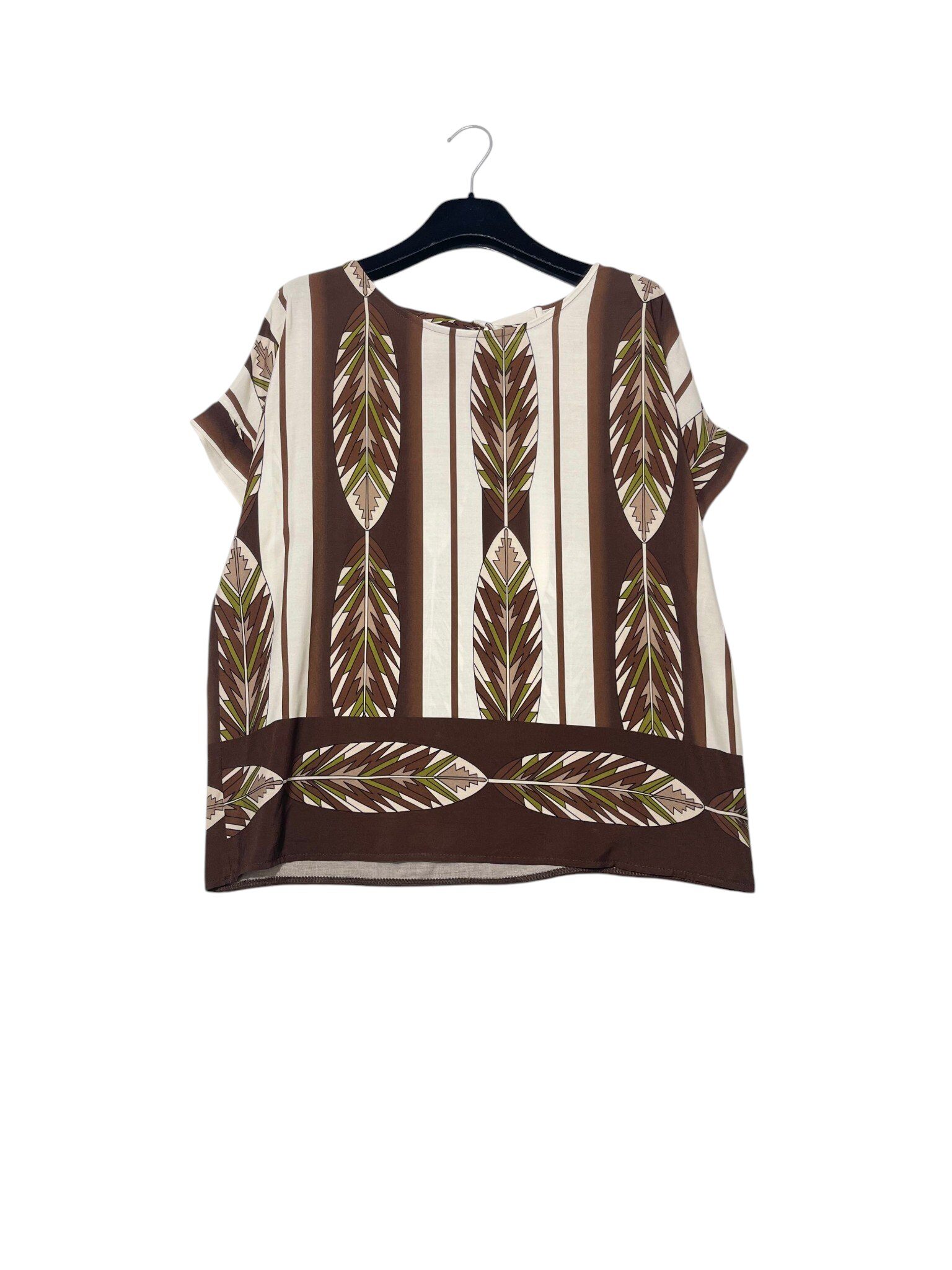 Grossista Elegance - Maglia con fiocco dietro, stampa geometrica