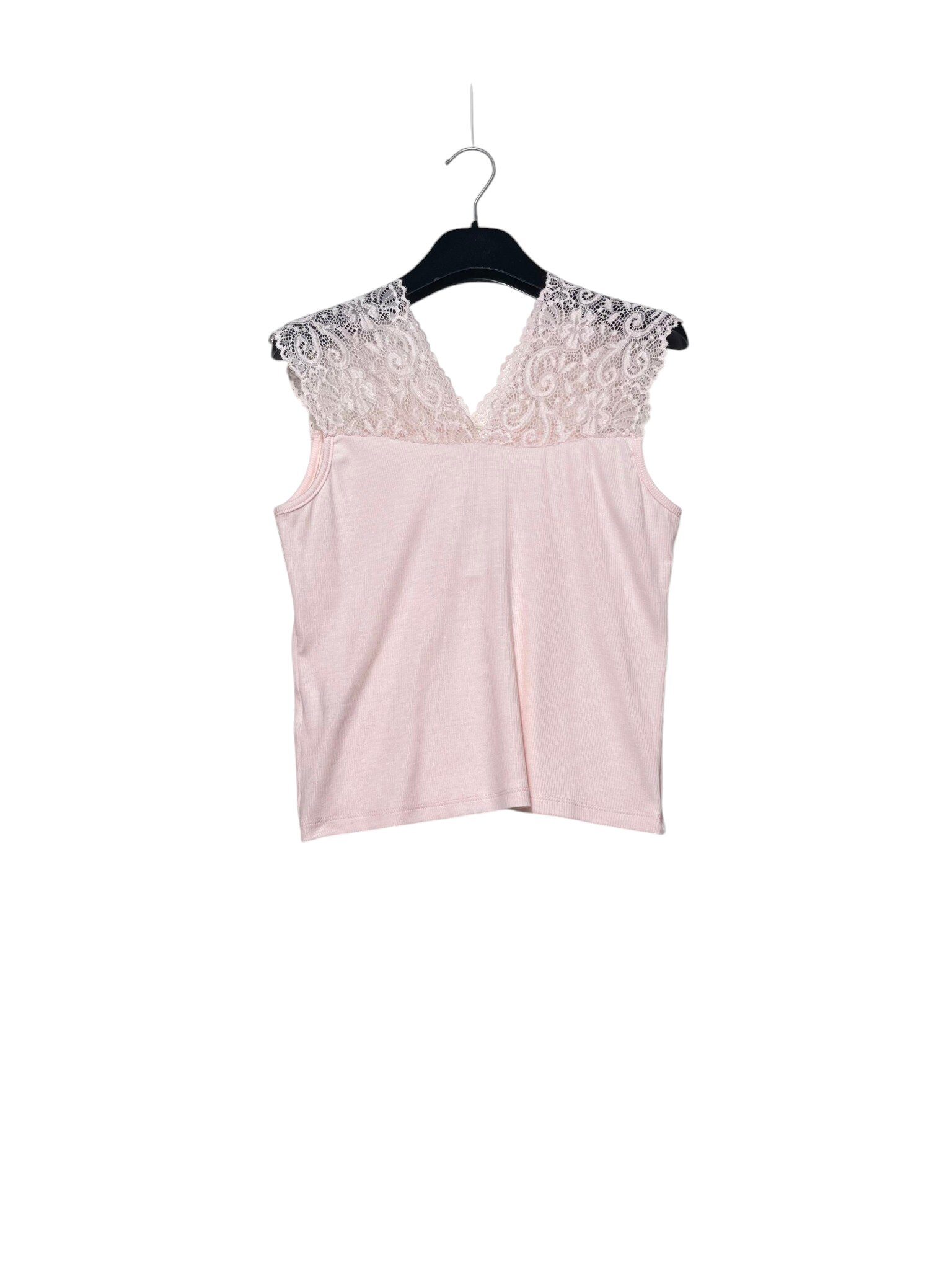 Wholesaler Elegance - Ribbed T-shirt with lace inserts