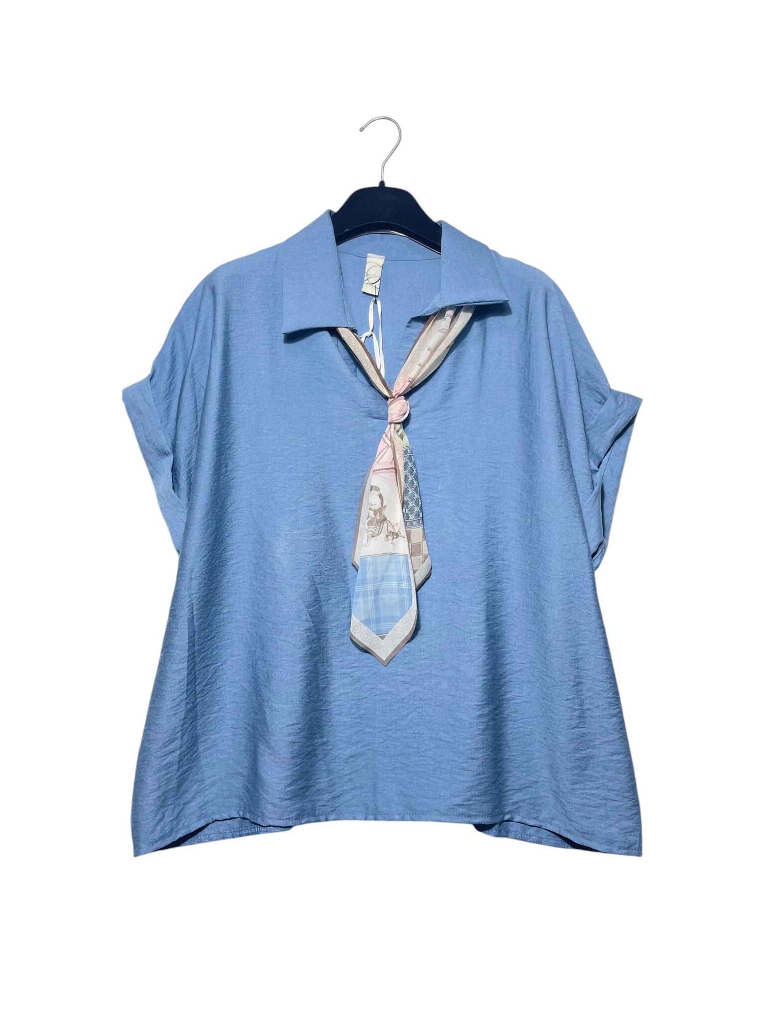 Mayorista Elegance - Jersey talla grande cuello en V con pañuelo