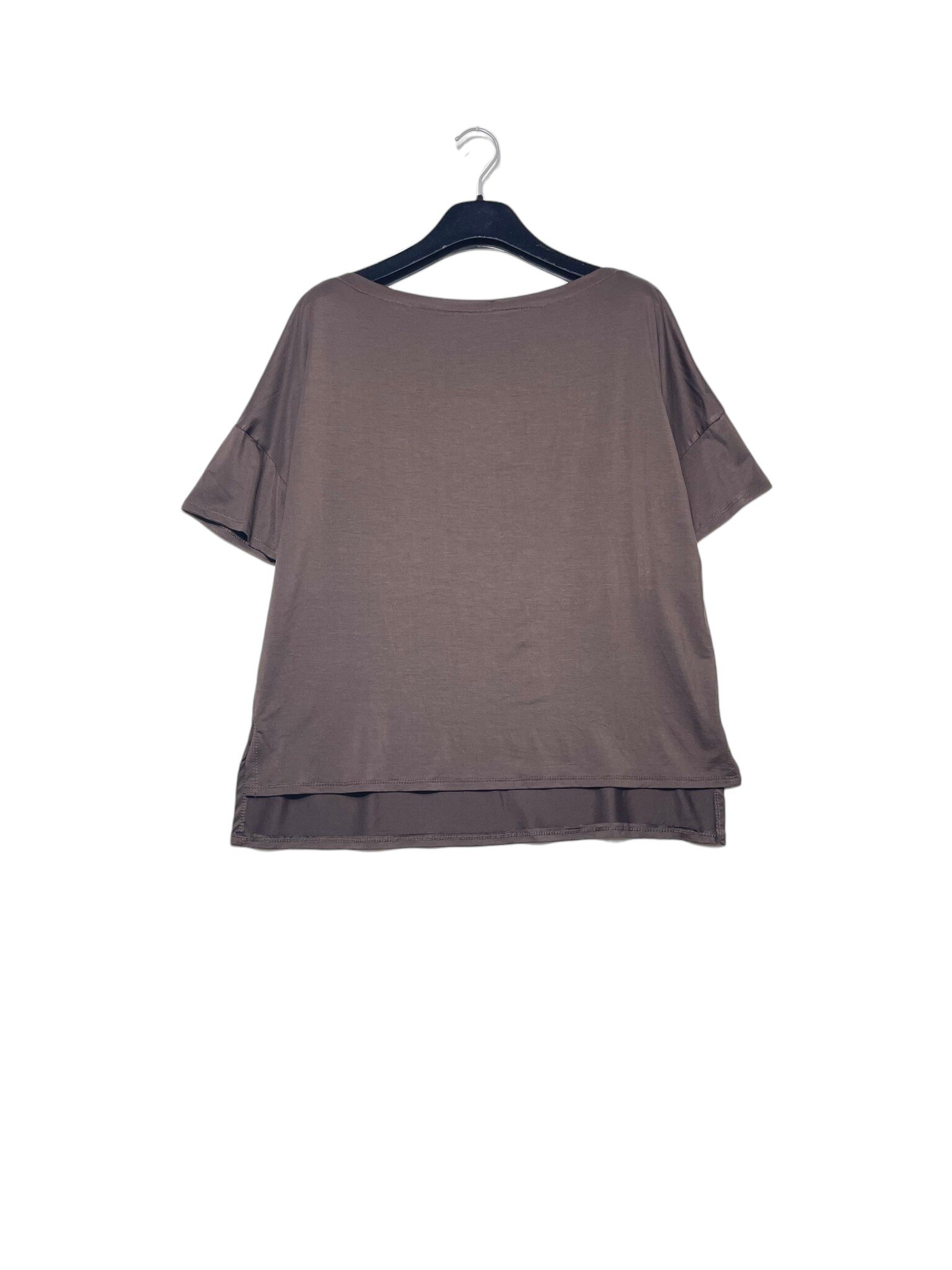Mayorista Elegance - Camiseta con cuello barco y aberturas laterales