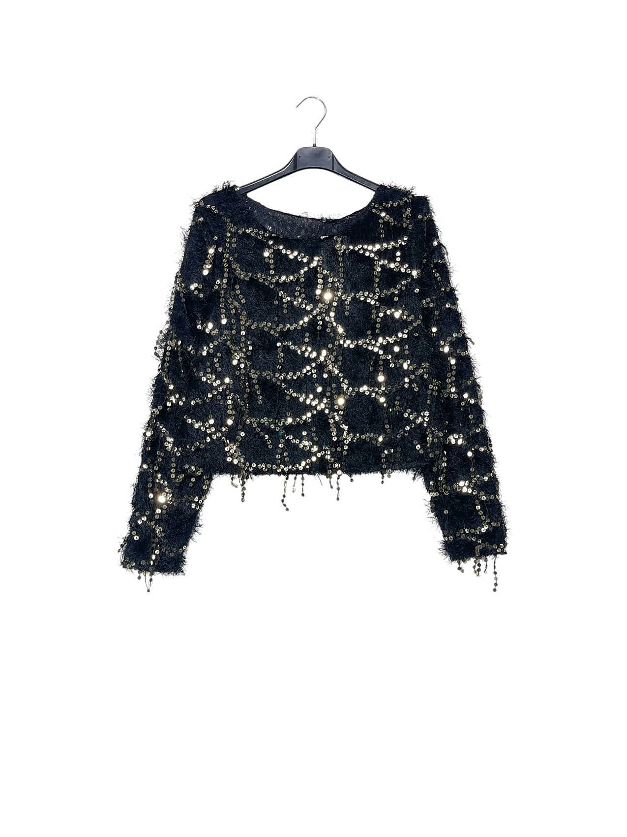 Wholesaler Elegance - Tulle top with fringes and sequins
