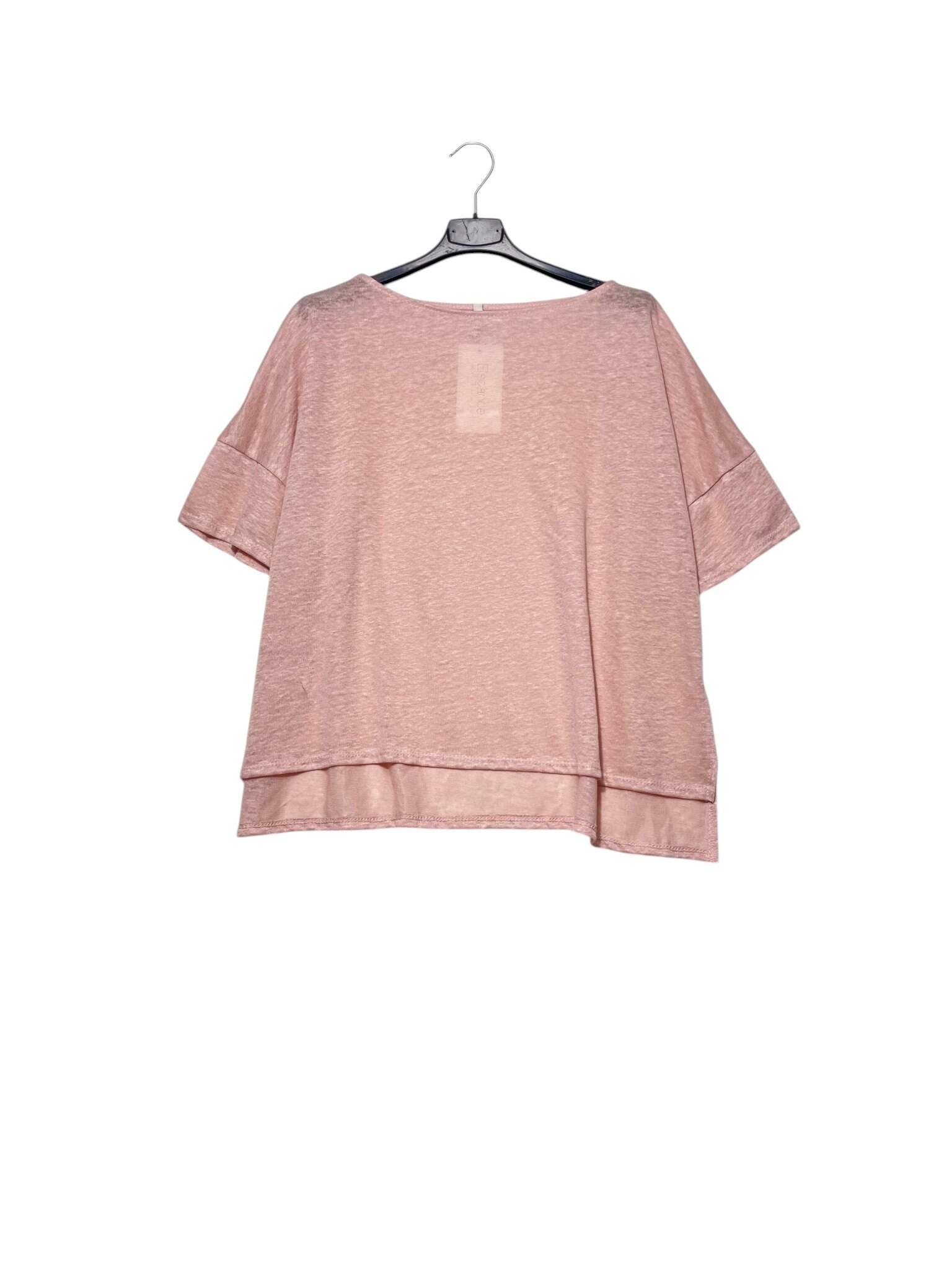 Wholesaler Elegance - Pure linen knit t-shirt, side slit