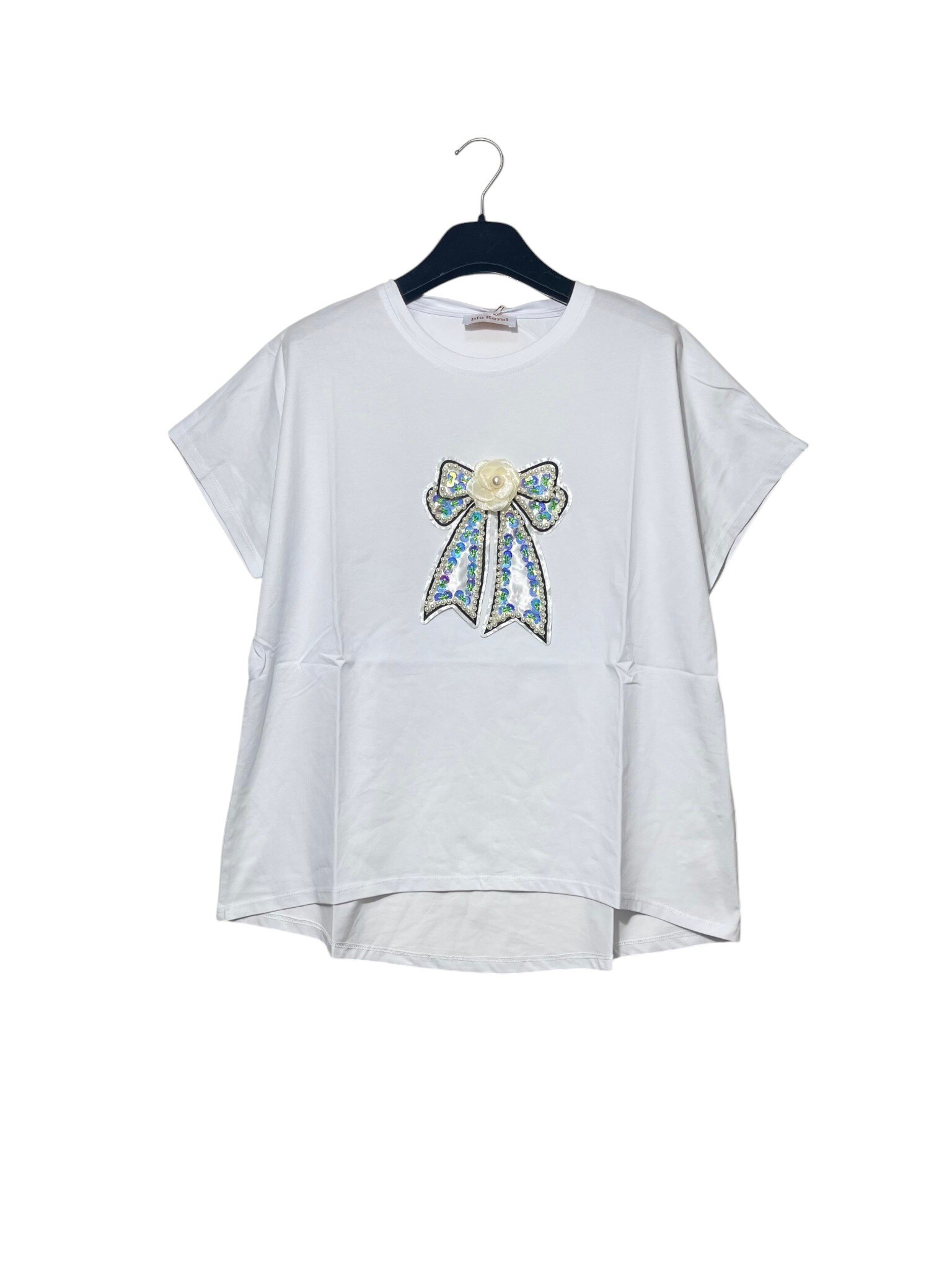 Wholesaler Elegance - Oversized T-shirt with bow-shaped appliqué