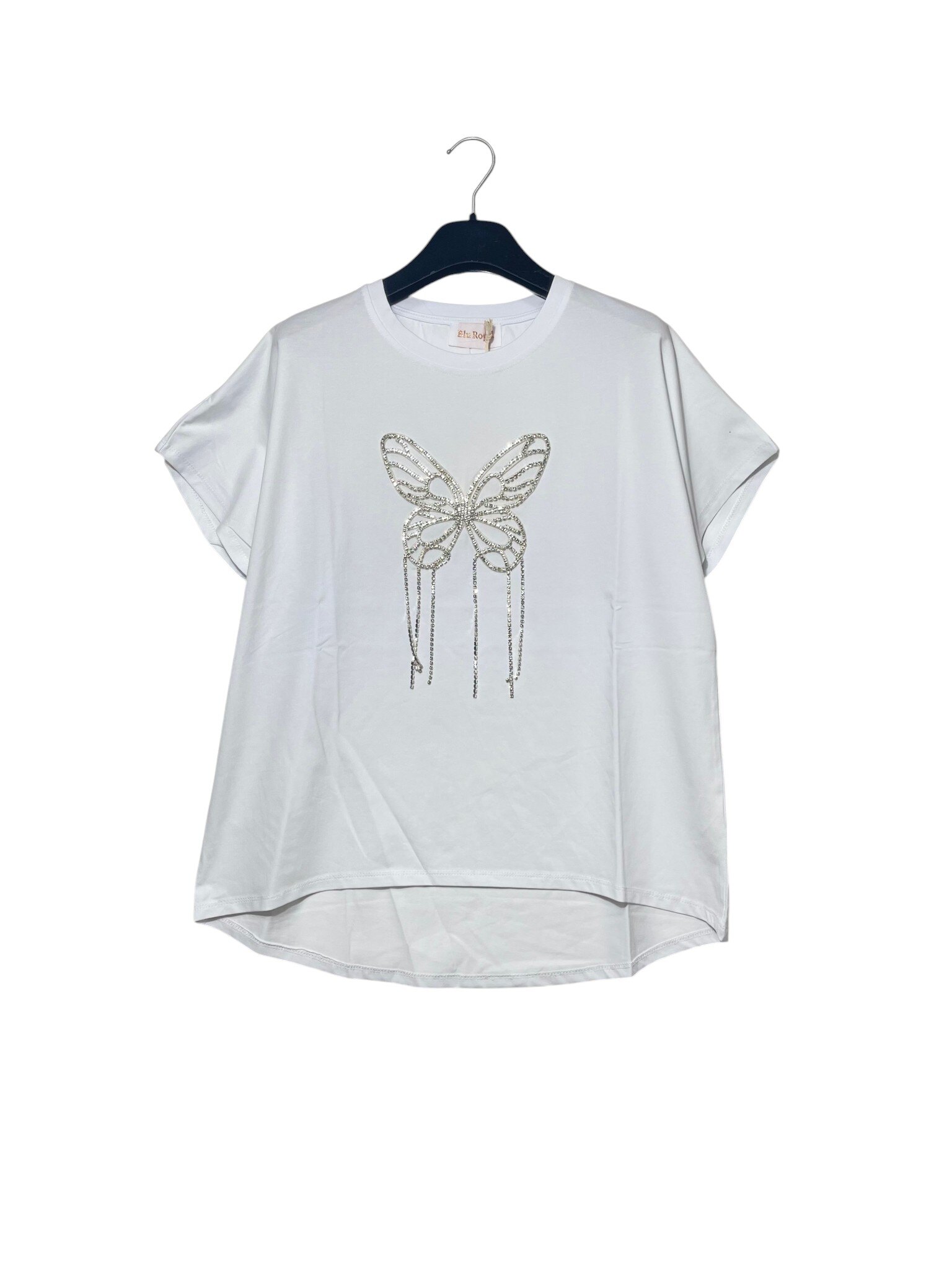 Wholesaler Elegance - Oversized T-shirt with butterfly-shaped applique