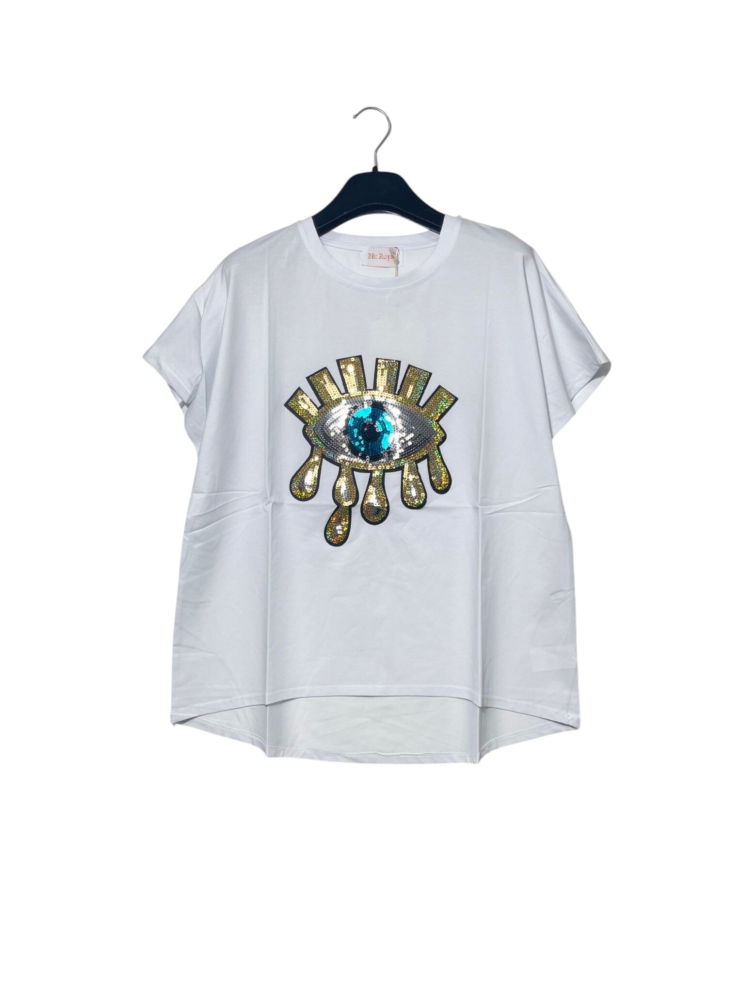Wholesaler Elegance - Oversized T-shirt with eye-shaped sequins
