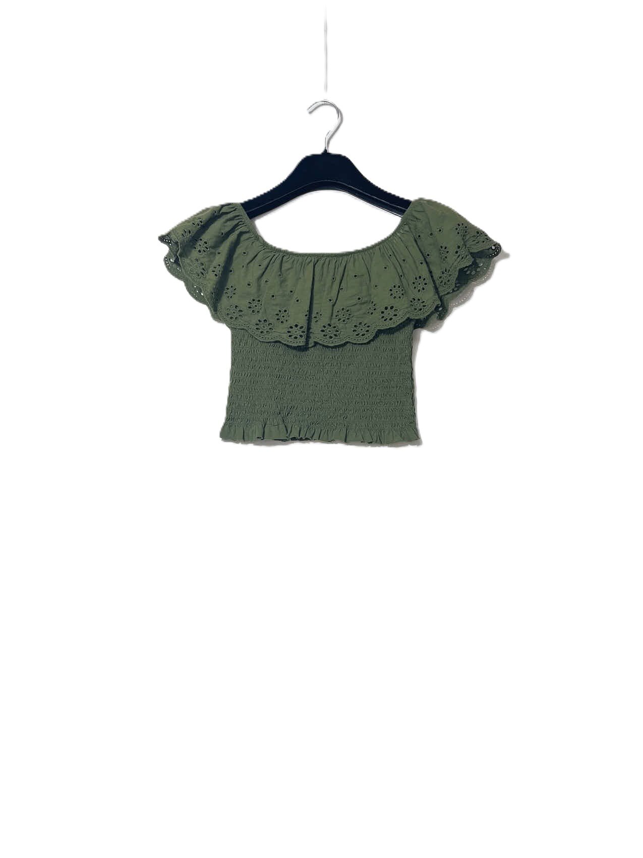 Wholesaler Elegance - Ruffled T-shirt with eyelet lace collar