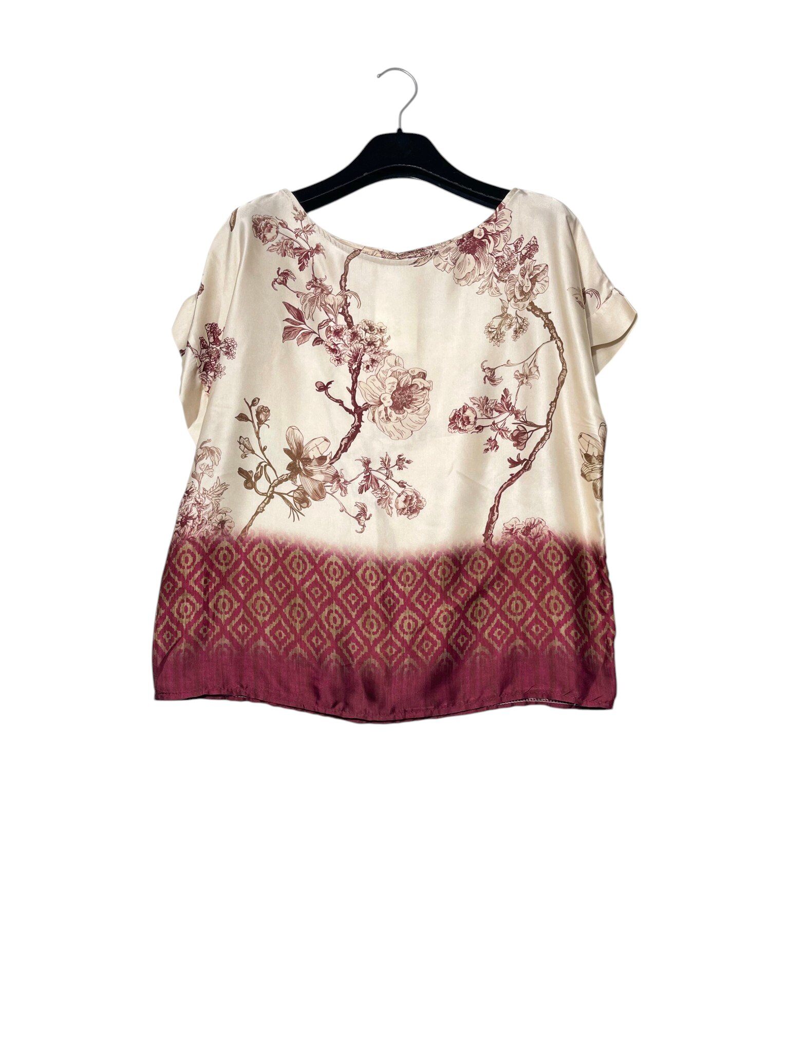 Wholesaler Elegance - Pure viscose satin t-shirt with floral print