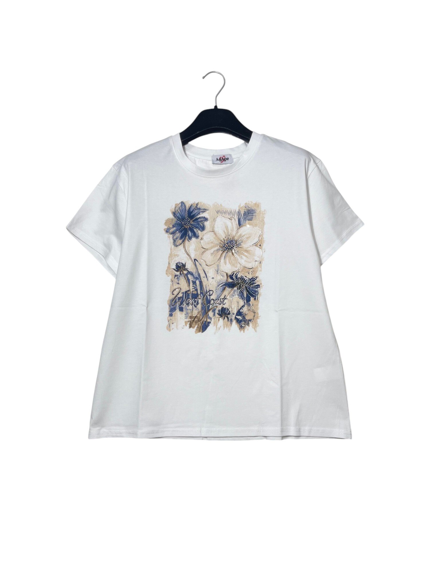 Mayorista Elegance - Camiseta de talla mediana con estampado de flores