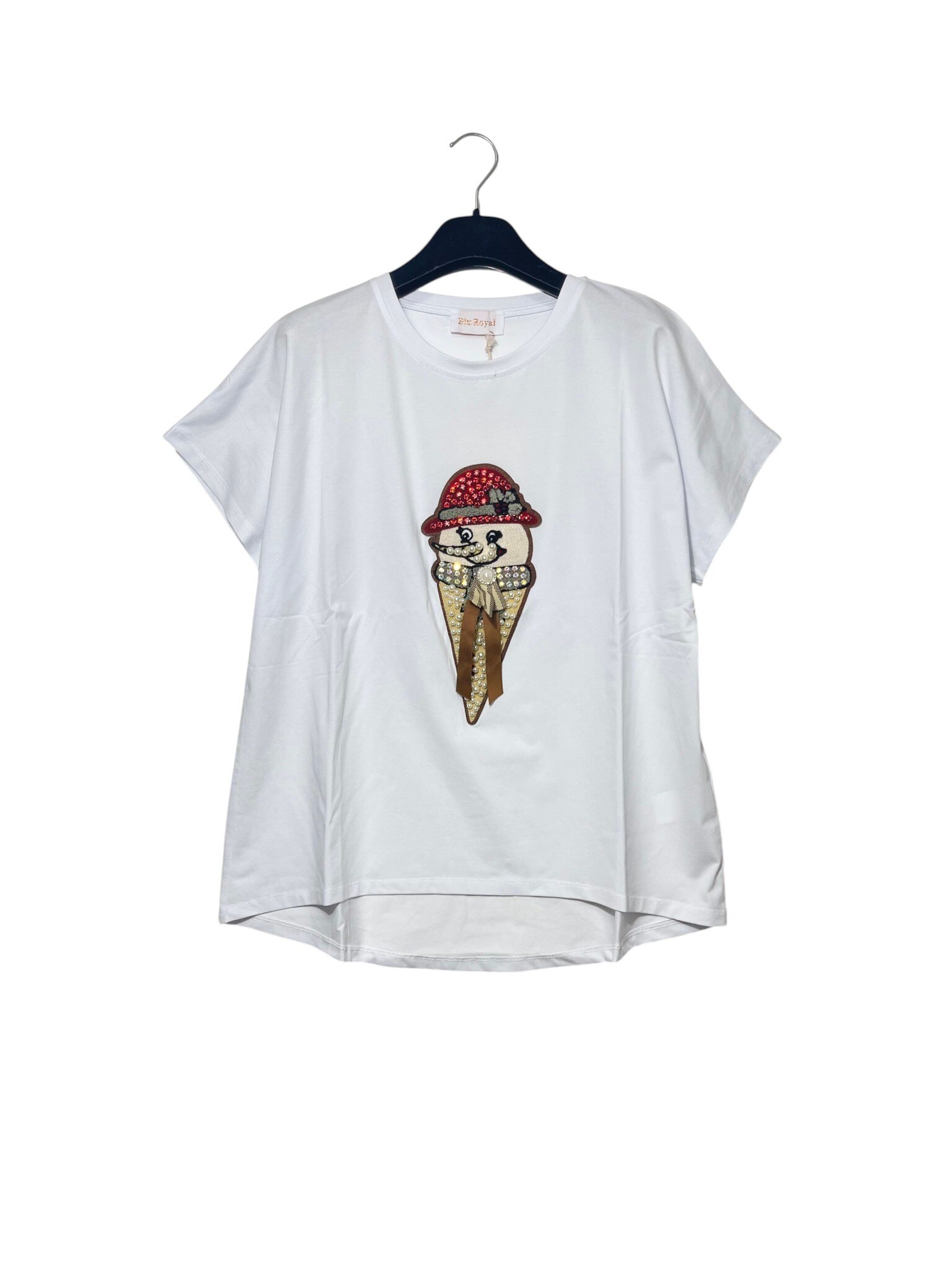 Wholesaler Elegance - Oversized T-shirt with ice cream-shaped applique