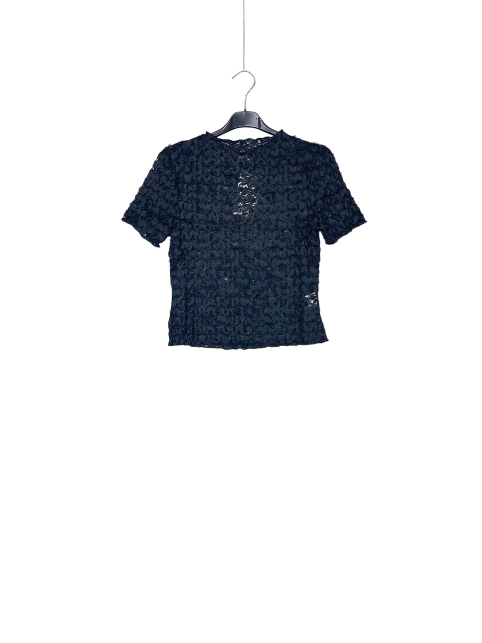 Grossiste Elegance - T-shirt en dentelle extensible à manches courtes
