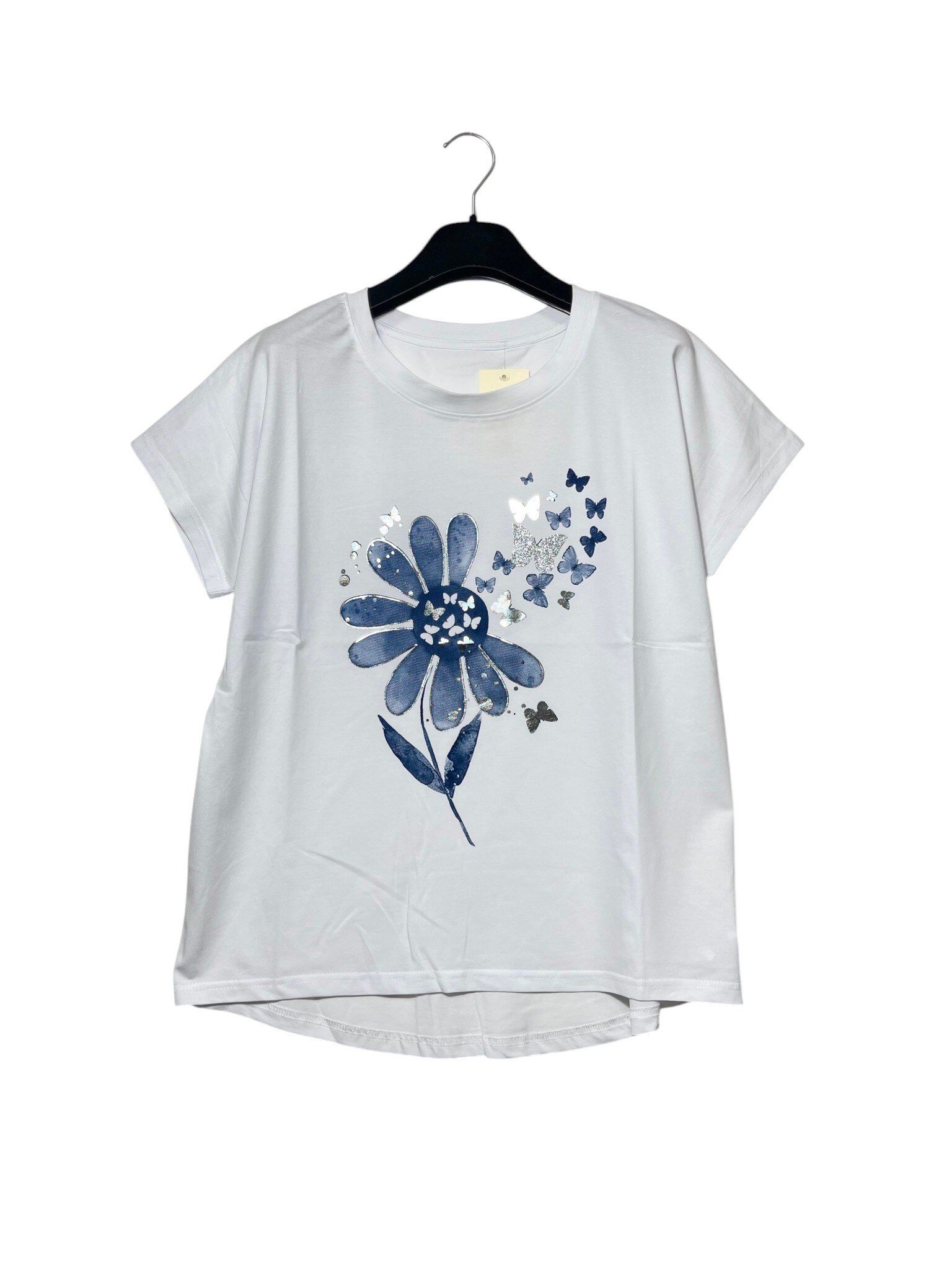 Mayorista Elegance - Camiseta oversize con estampado de flores y mariposas