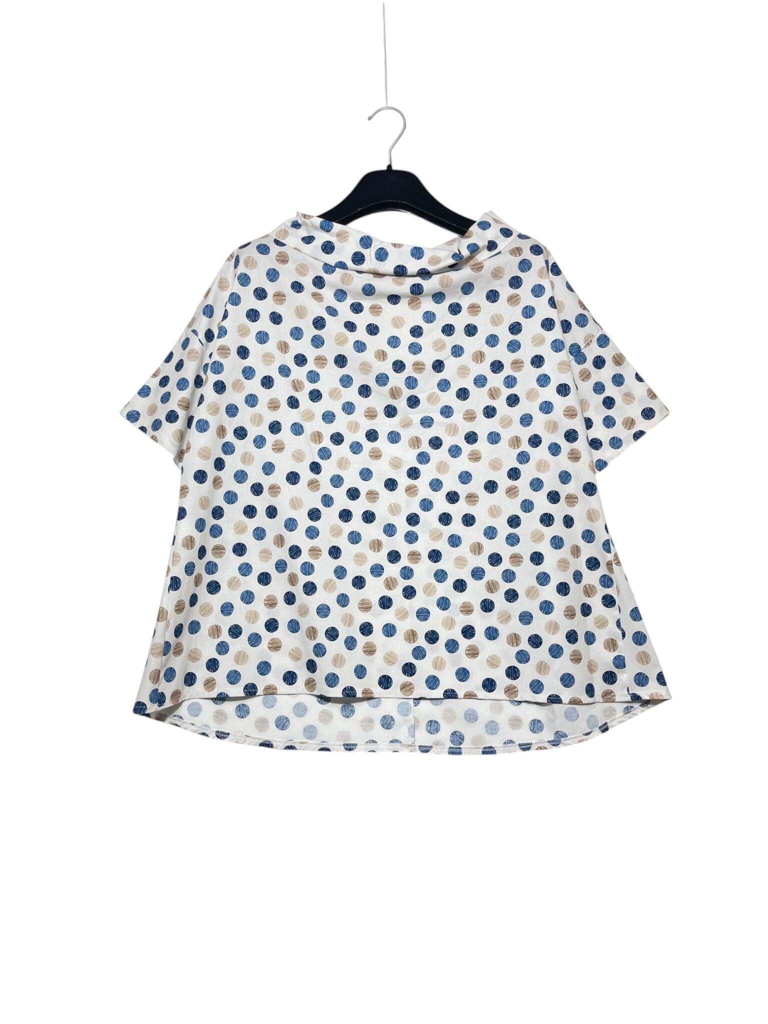 Wholesaler Elegance - Oversized t-shirt with polka dot turned collar