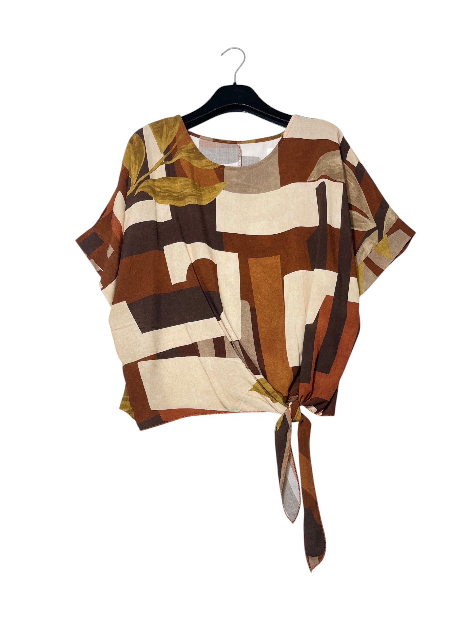 Wholesaler Elegance - Knot-front geometric print t-shirt