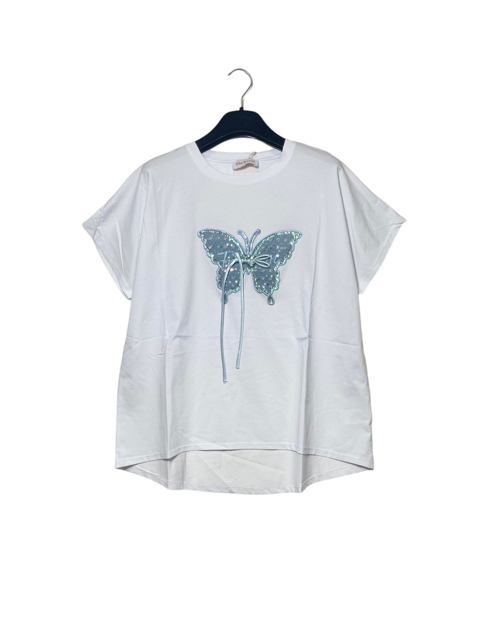 Wholesaler Elegance - Oversized T-shirt with butterfly-shaped applique