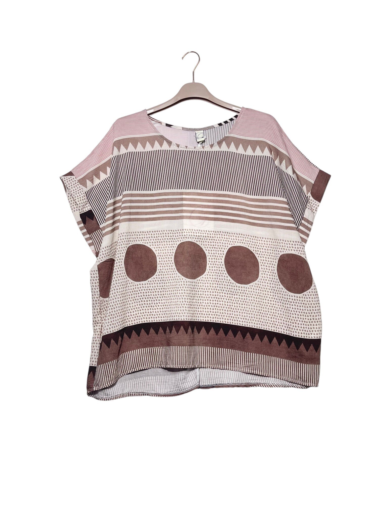 Mayorista Elegance - Blusa de lunares de talla grande con mangas a media