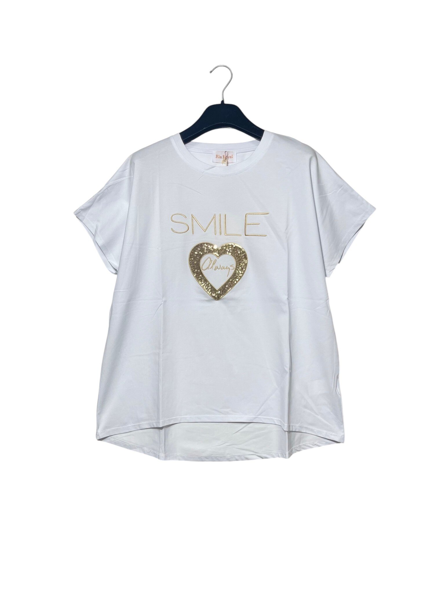 Wholesaler Elegance - Oversized T-shirt with heart-shaped sequins