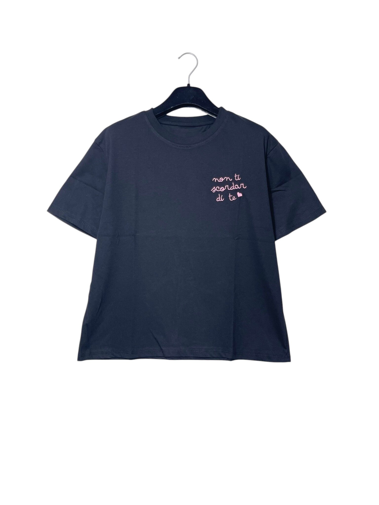 Mayorista Elegance - Camiseta de puro algodón con mensaje bordado "no te olvides de ti"