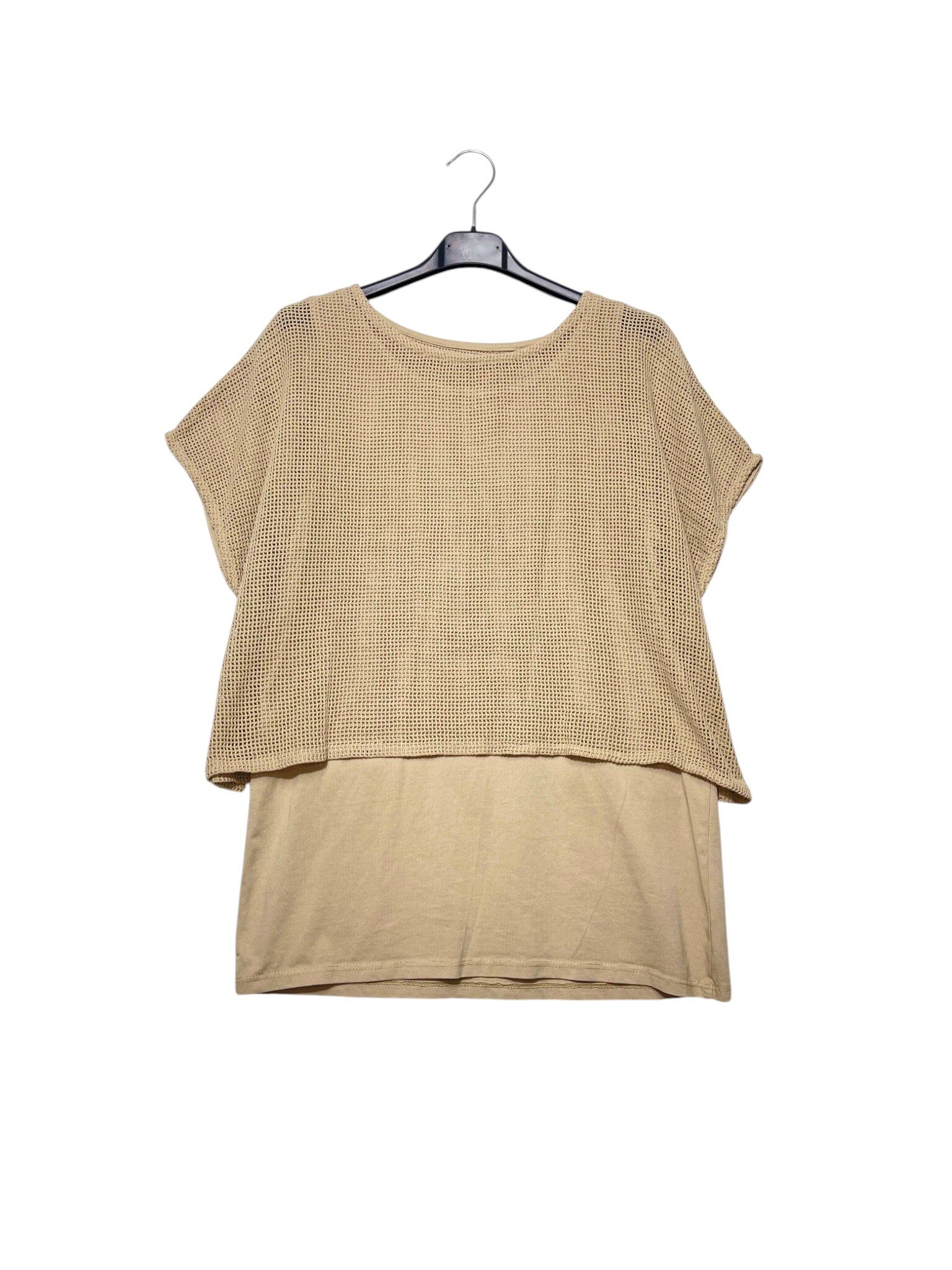 Mayorista Elegance - Camiseta de malla con camiseta interior