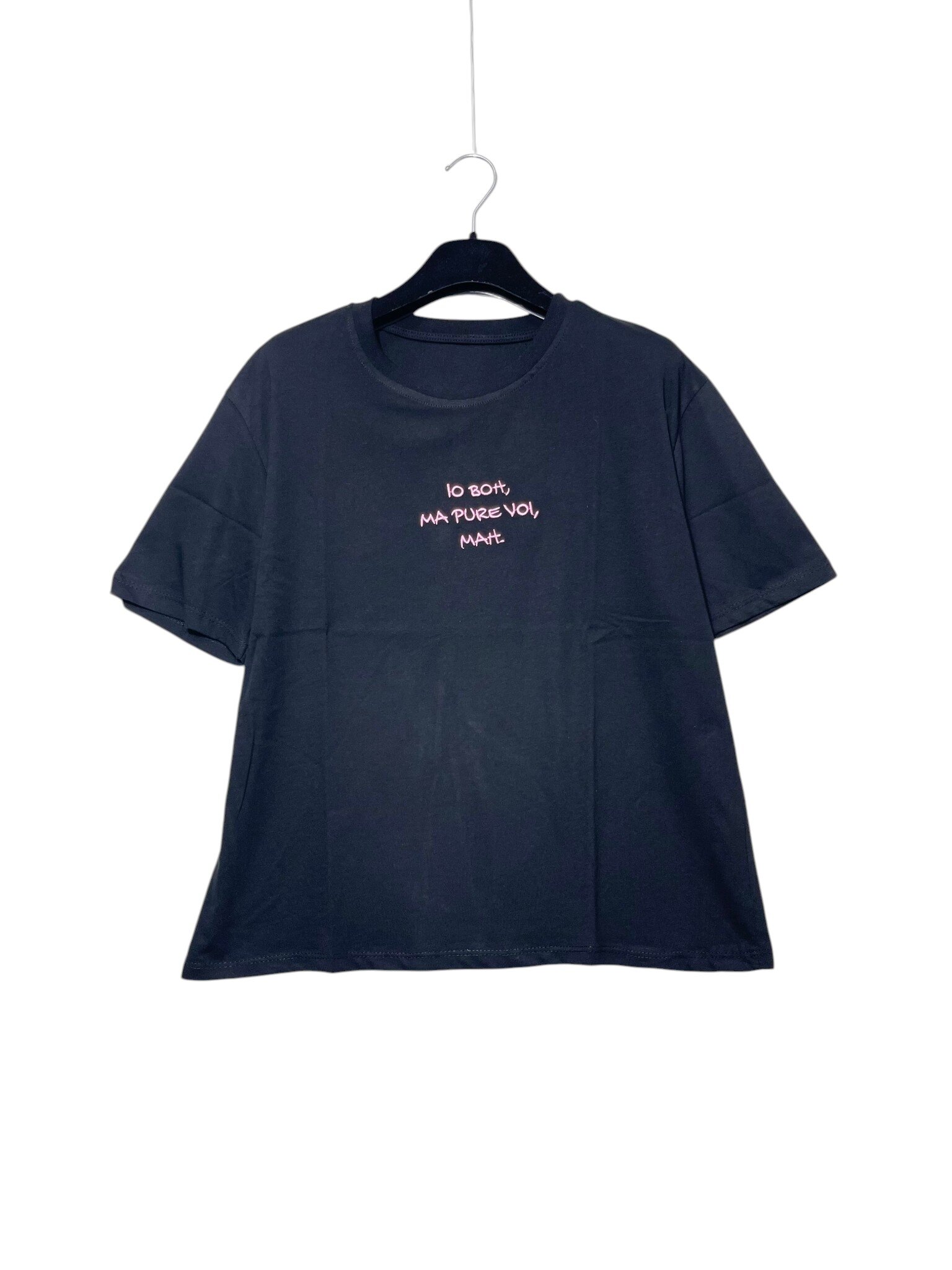 Wholesaler Elegance - Pure cotton T-shirt with embroidered text I DON'T KNOW, BUT NEITHER DO YOU, HUH.