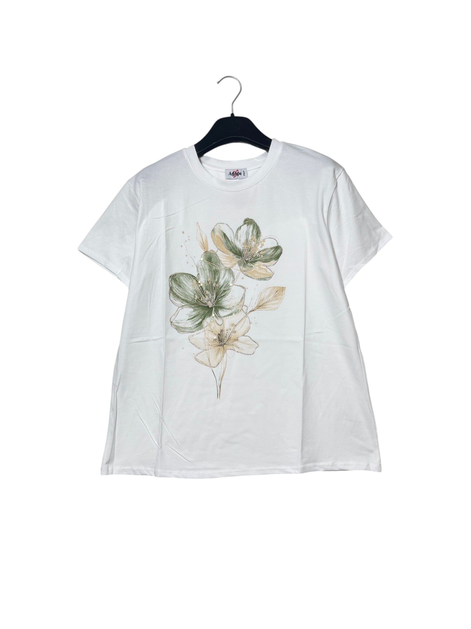 Mayorista Elegance - Camiseta de talla mediana con estampado de flores