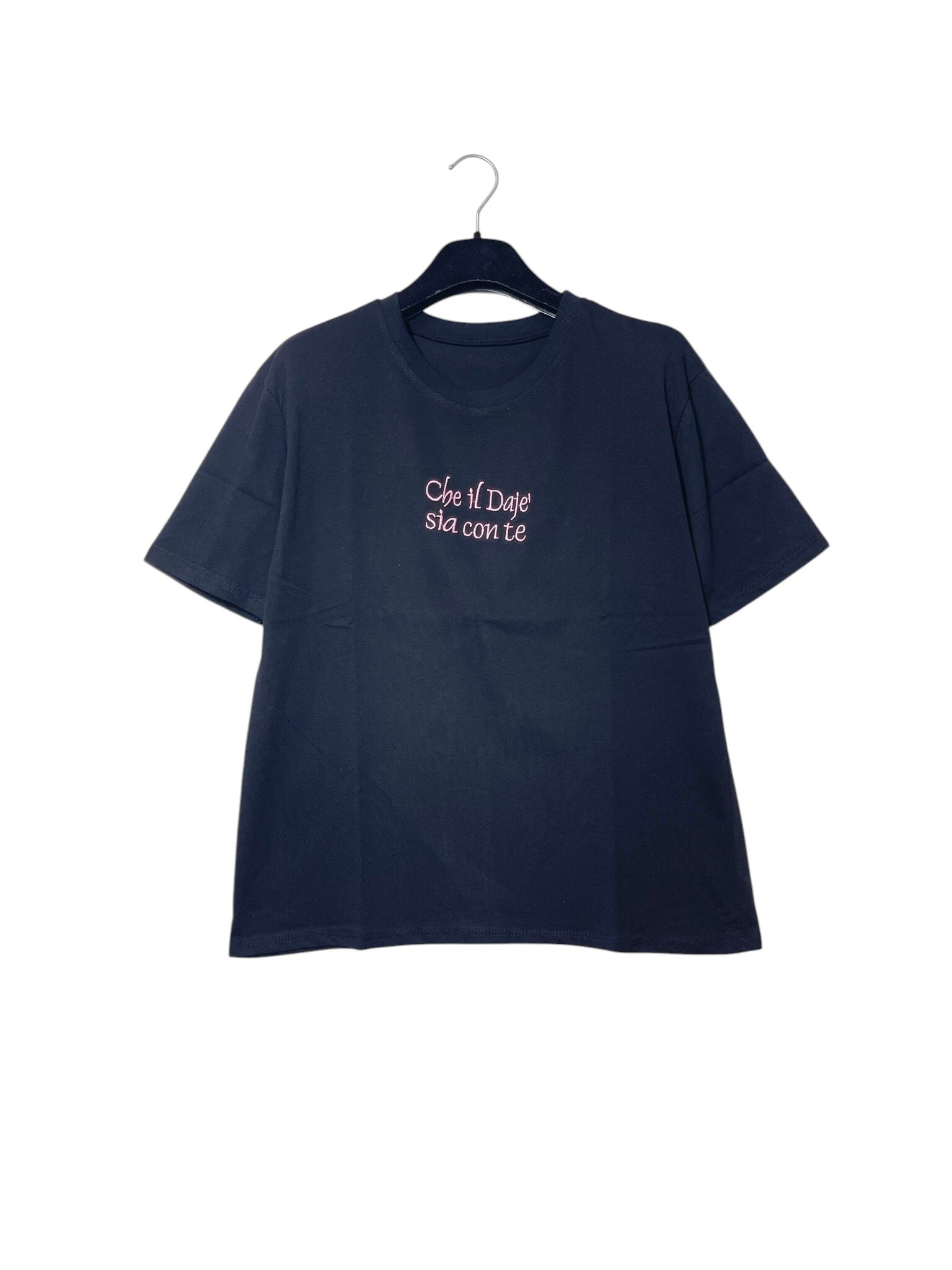 Mayorista Elegance - Camiseta mediana de puro algodón con texto bordado Que el Dajè esté contigo