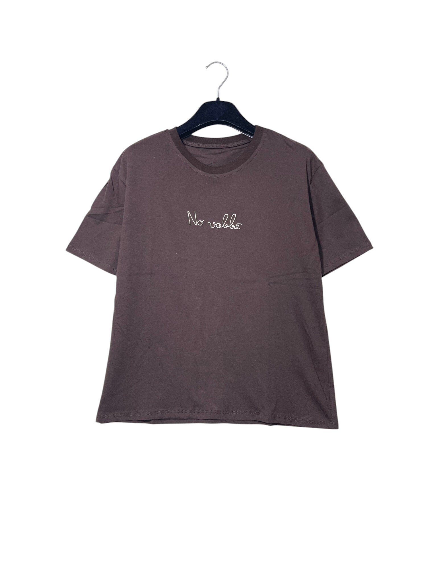 Mayorista Elegance - Camiseta mediana de puro algodón con letras bordadas NO VABBE