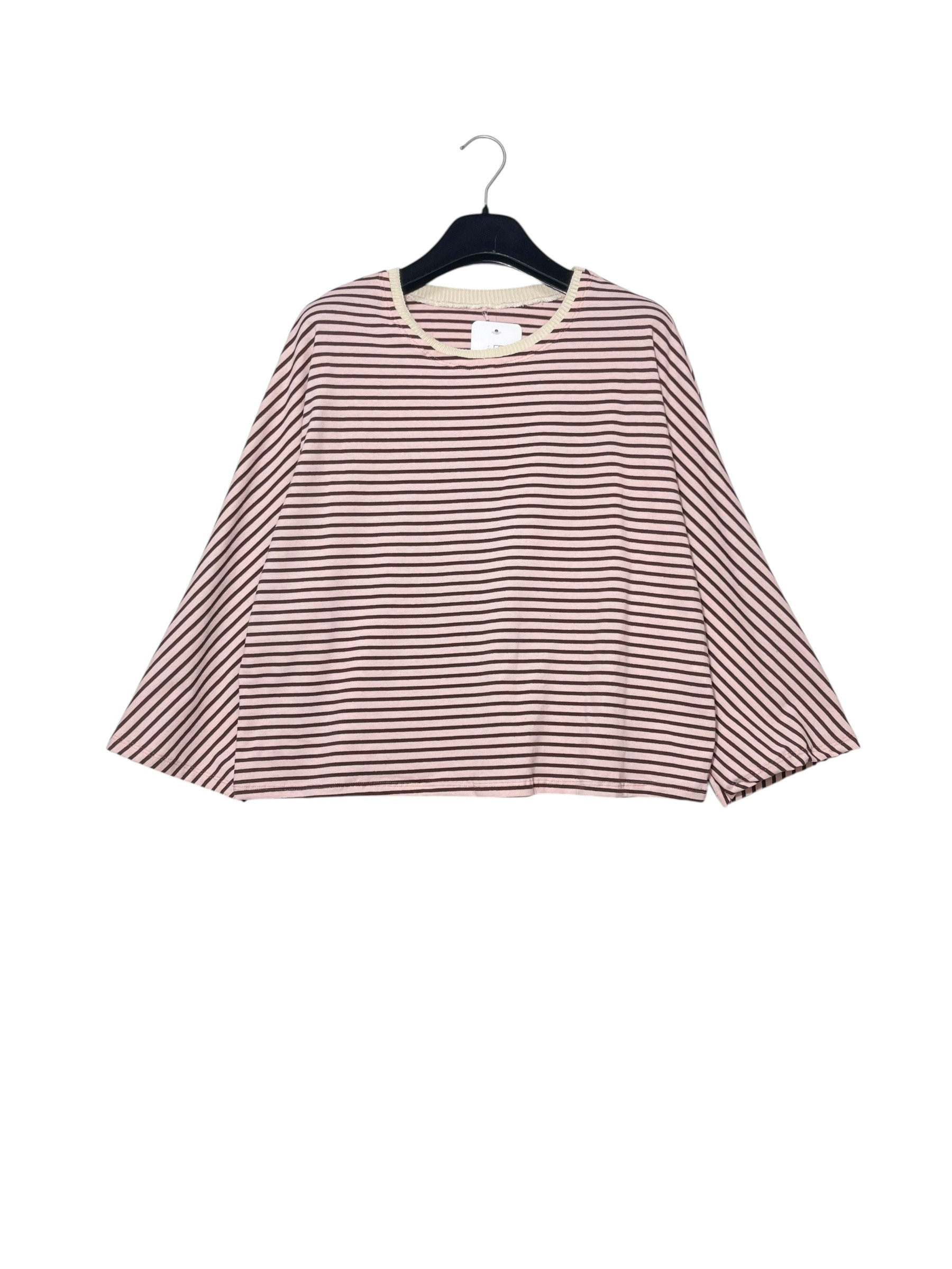 Grossiste Elegance - T-shirt à rayures manches larges