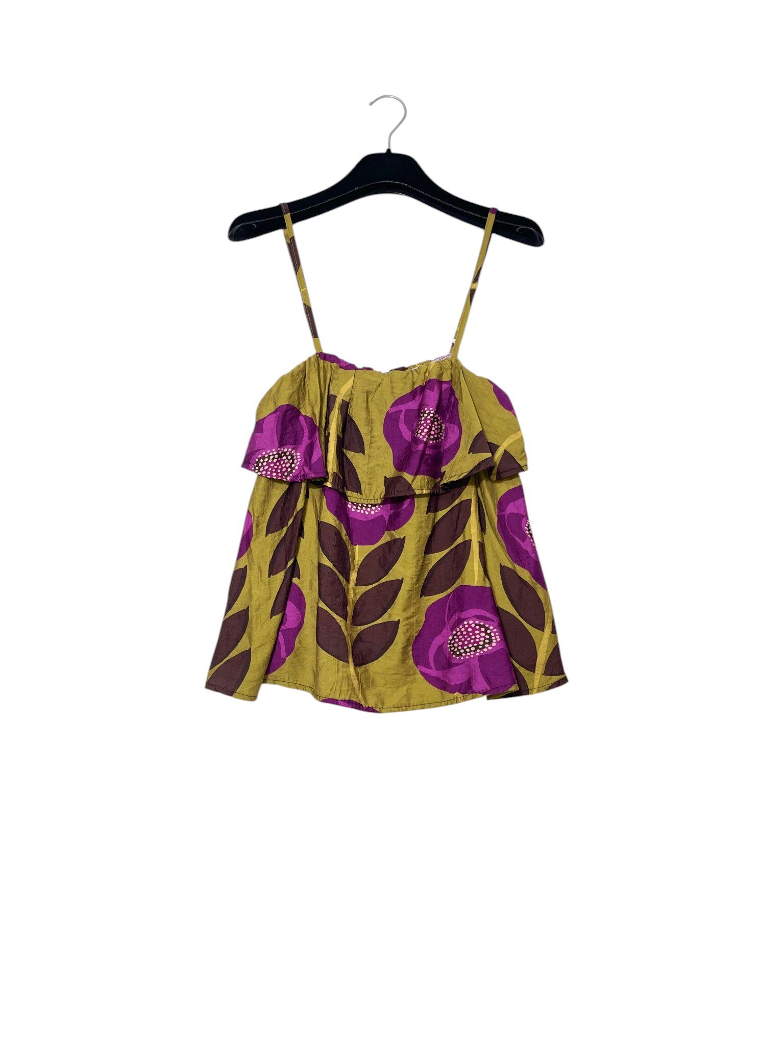 Wholesaler Elegance - Floral print ruffle top, adjustable straps
