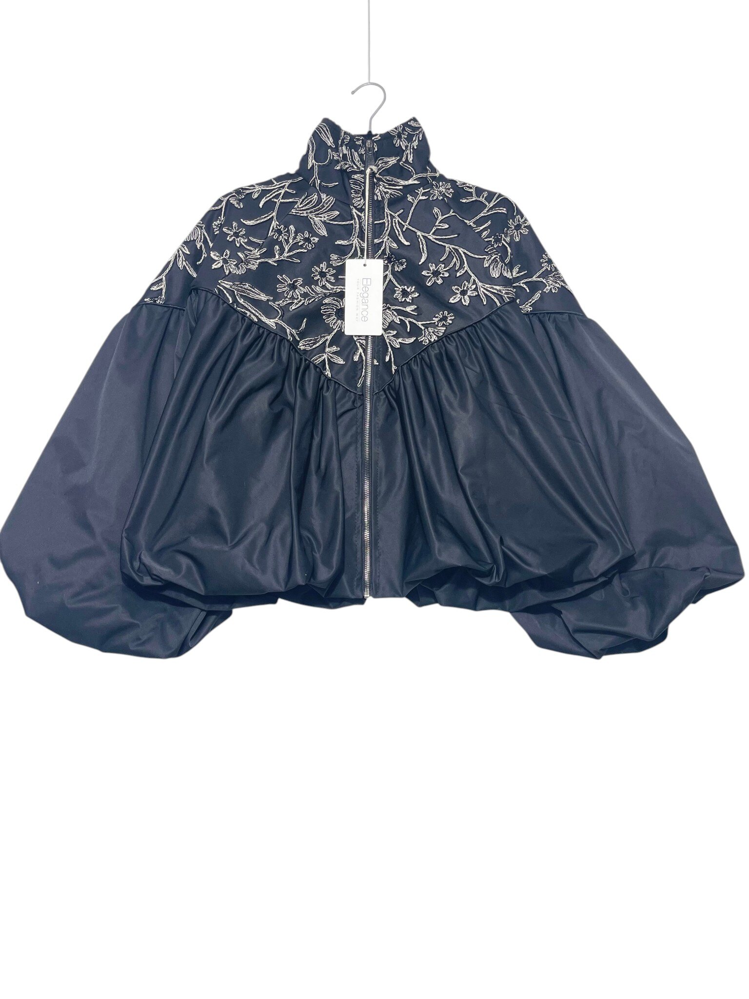 Wholesaler Elegance - Flared taffeta jacket with intricate sequin embroidery