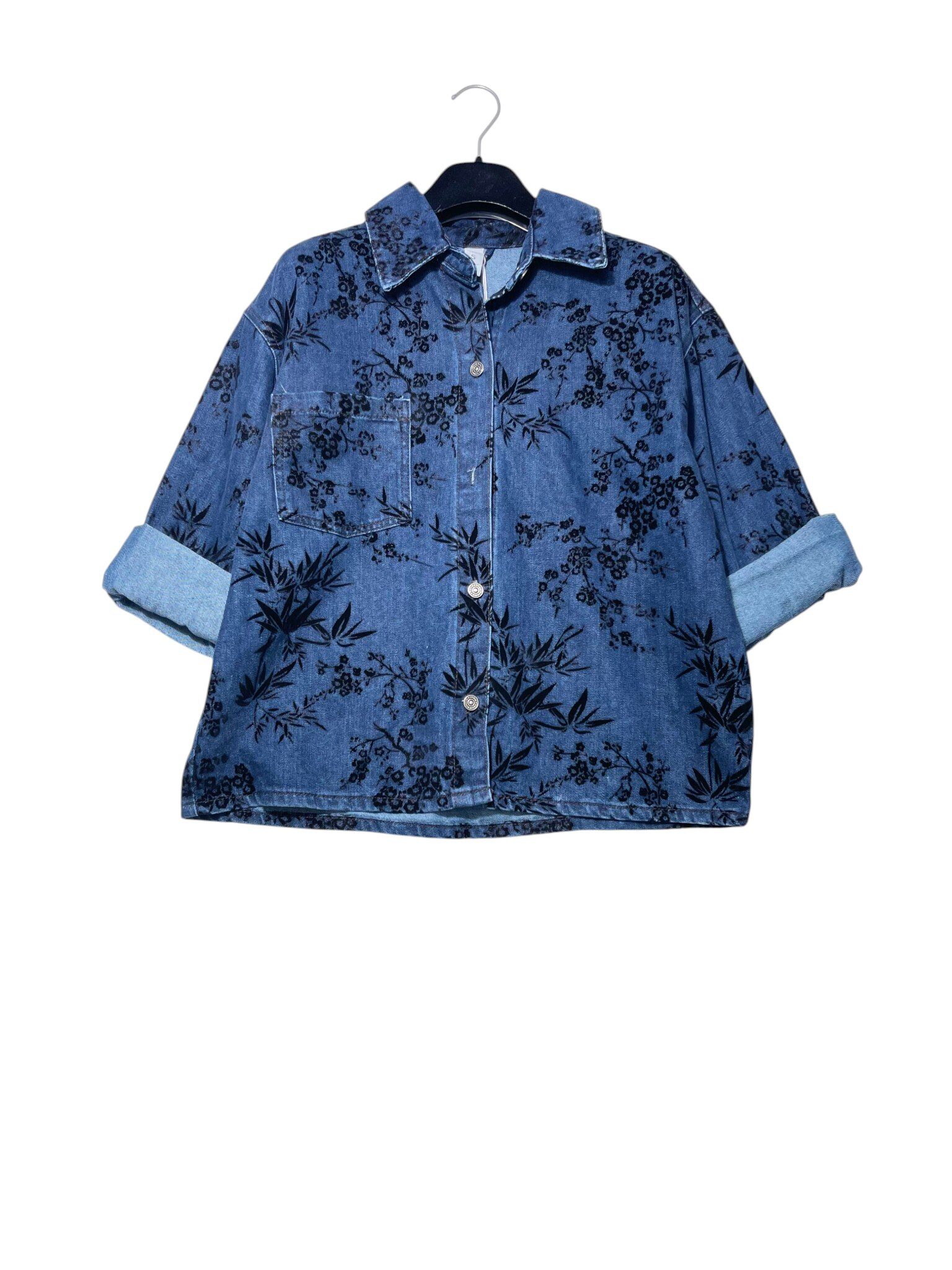 Wholesaler Elegance - Denim shirt with flock print