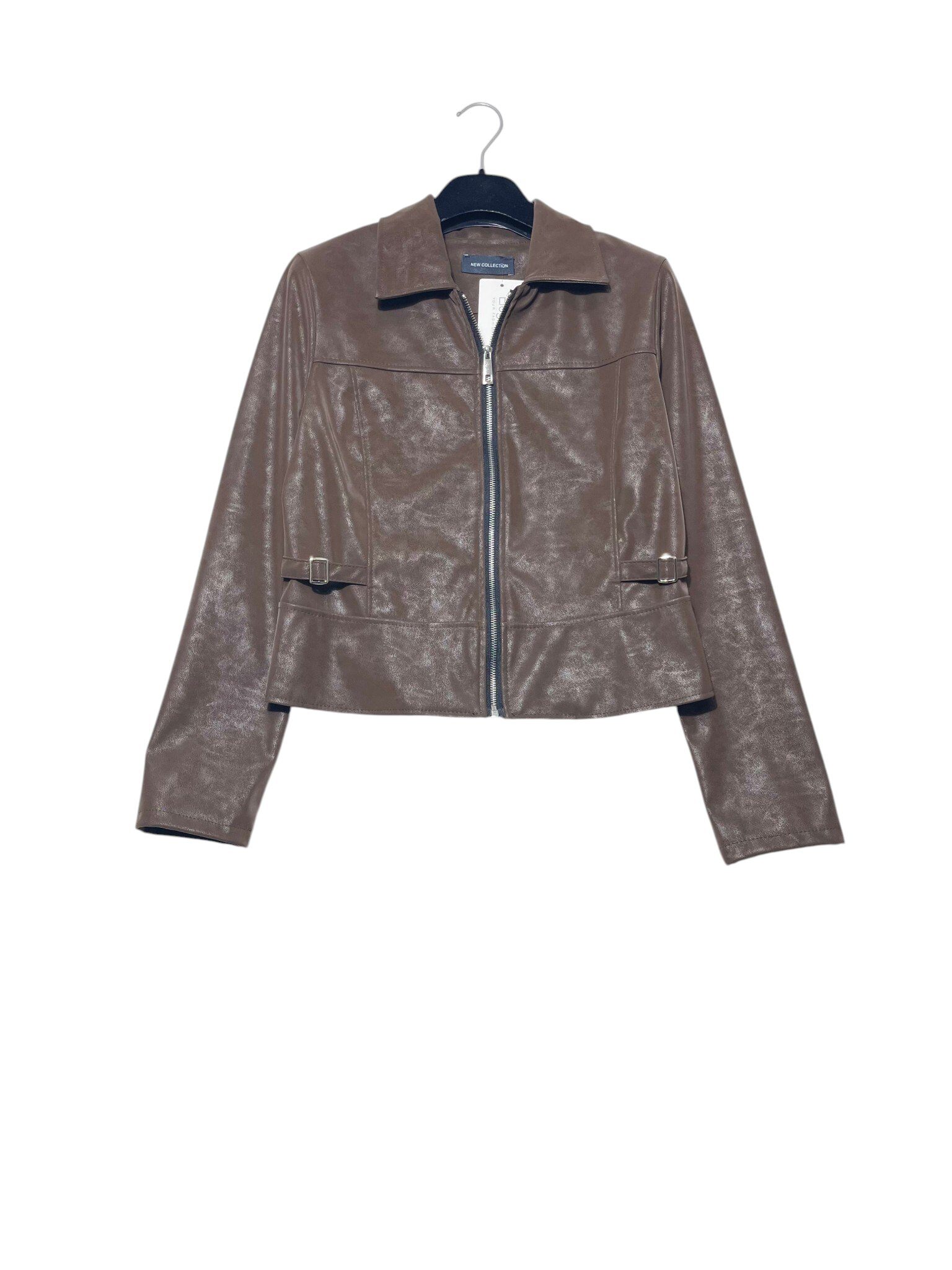 Grossiste Elegance - Veste en simili cuir vintage avec fermeture éclair