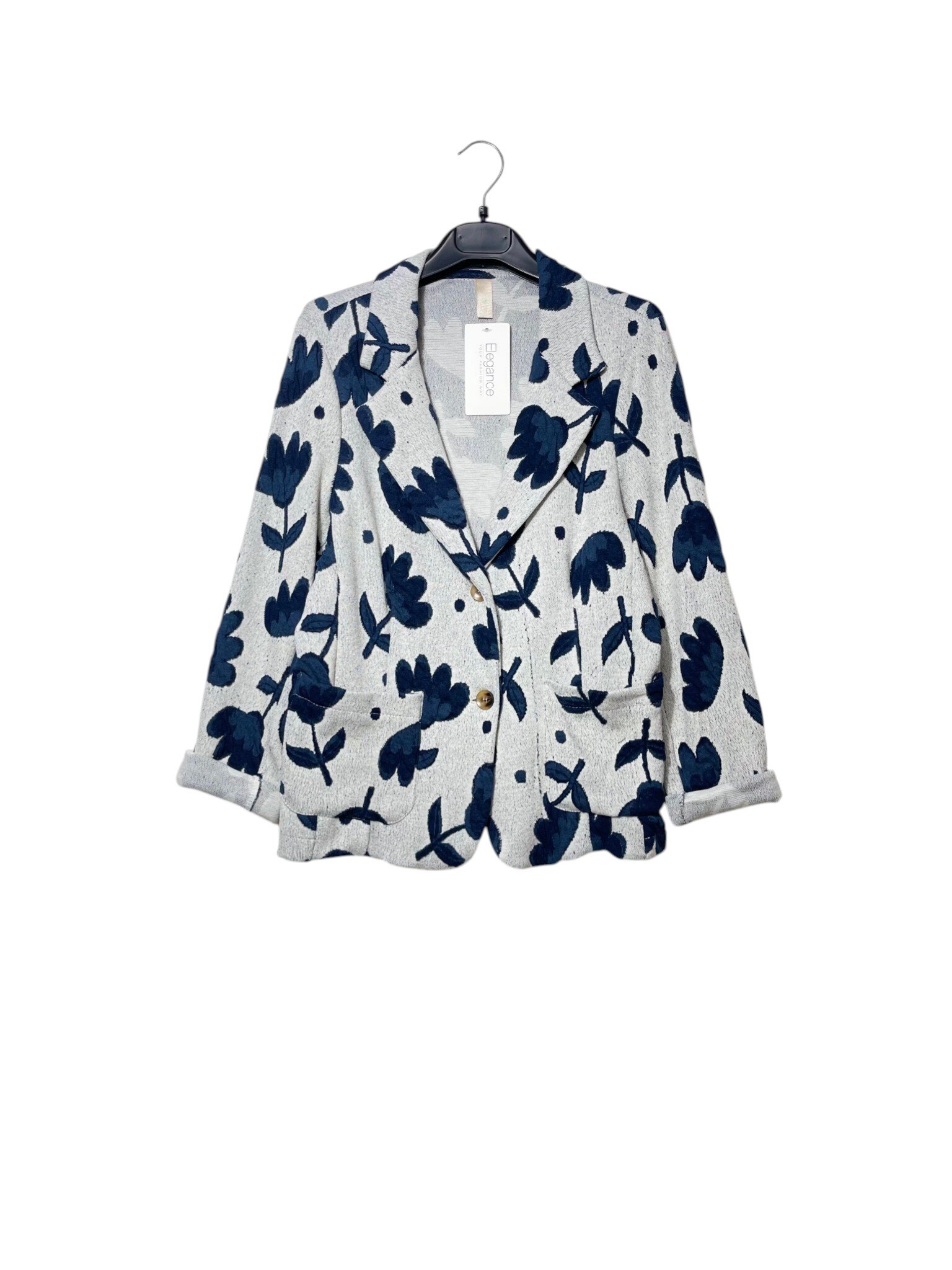 Grossiste Elegance - Veste oversize en jacquard fleuri