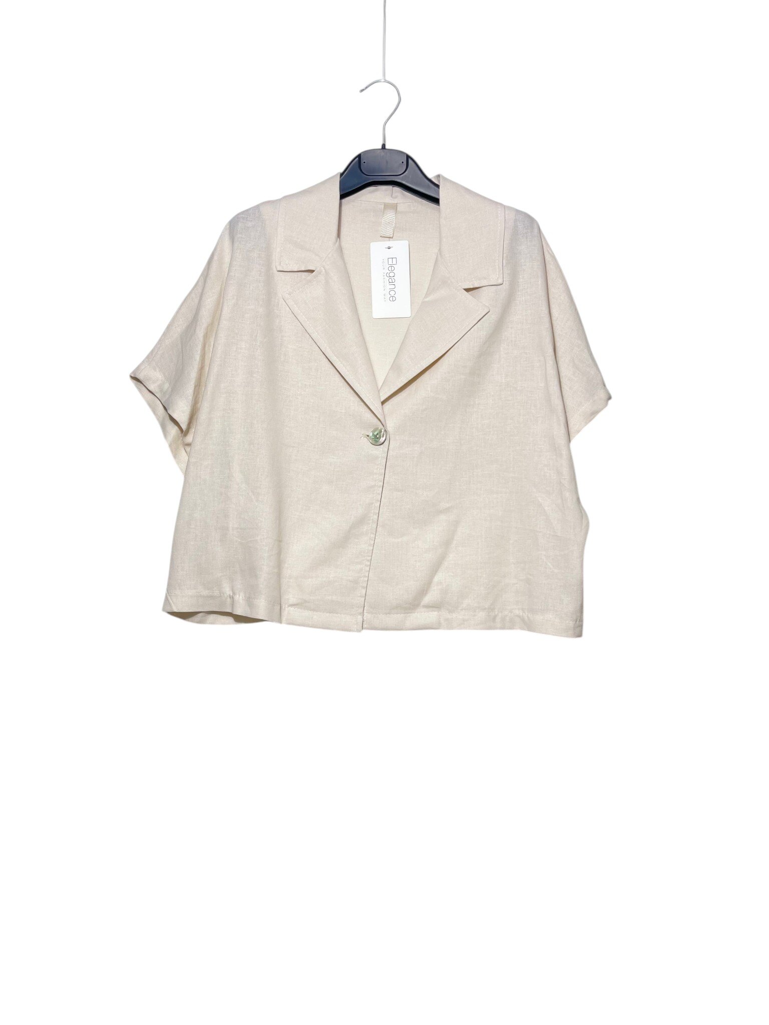 Grossiste Elegance - Veste à manches mi-longues en lin mélangé
