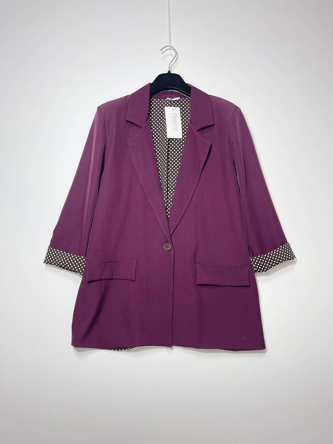 Wholesaler Elegance - Oversized Jacket with Polka Dot Lining