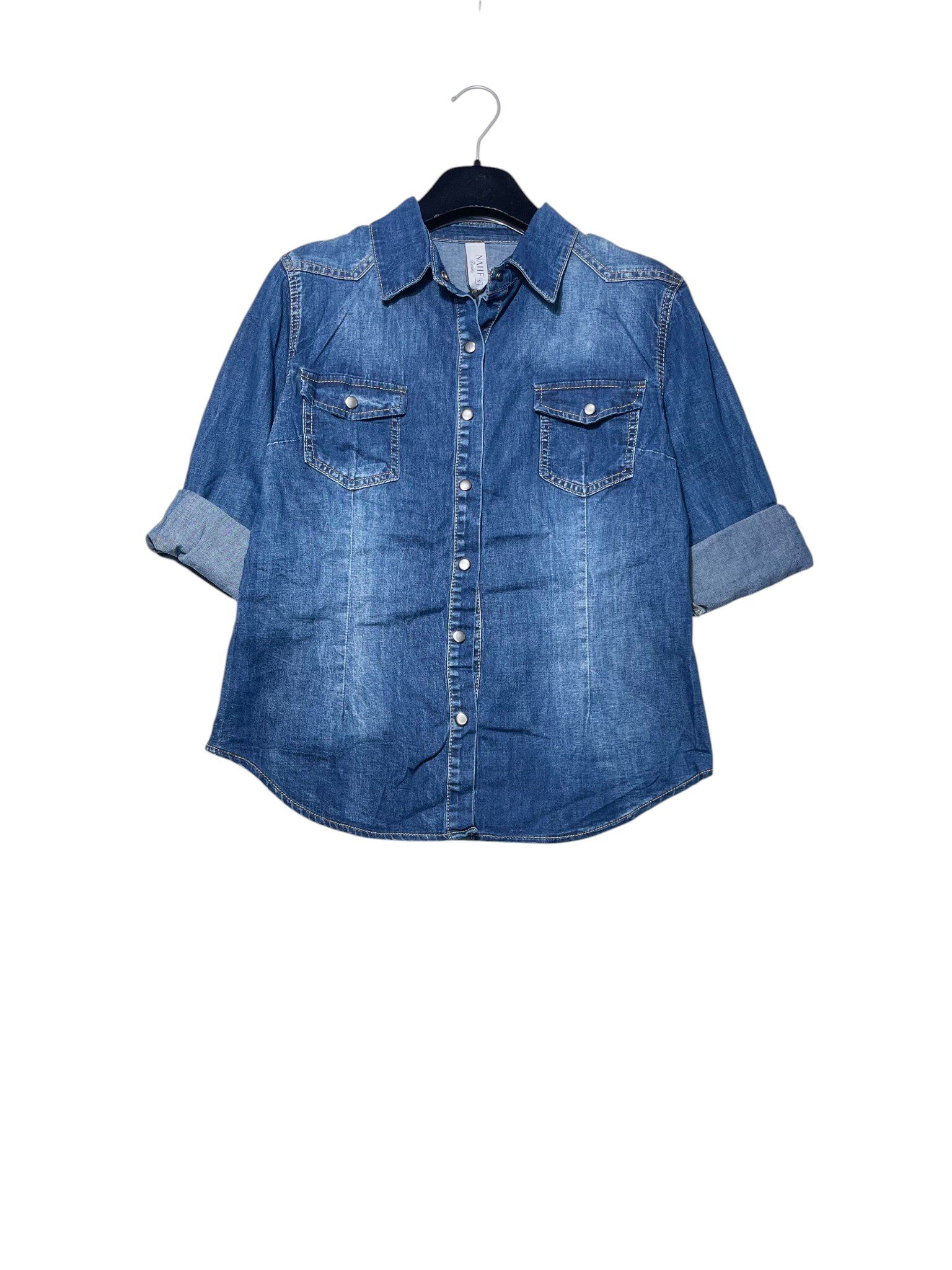 Wholesaler Elegance - Denim jacket with pockets and snap buttons