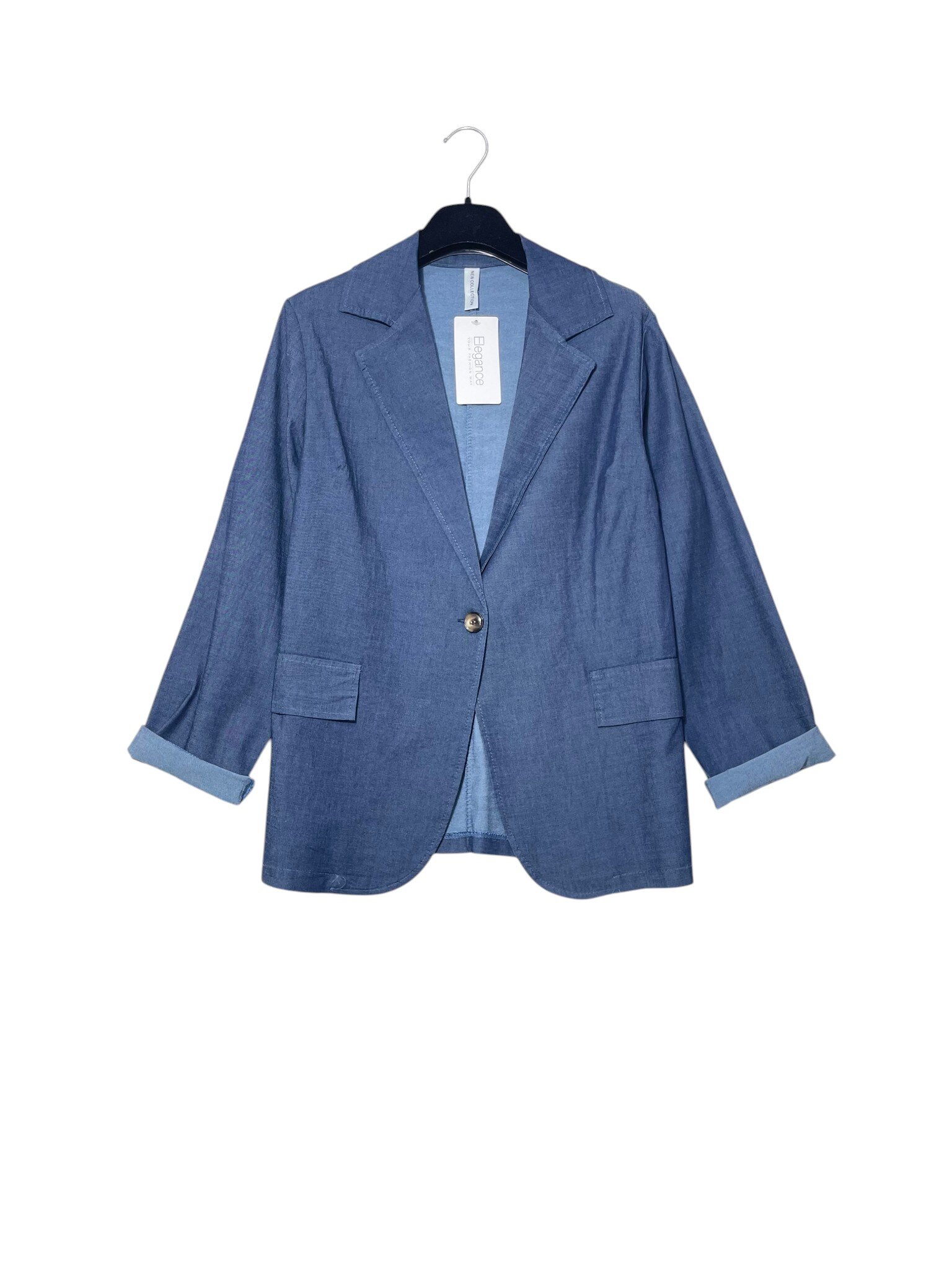 Wholesaler Elegance - Chambray denim jacket in big size
