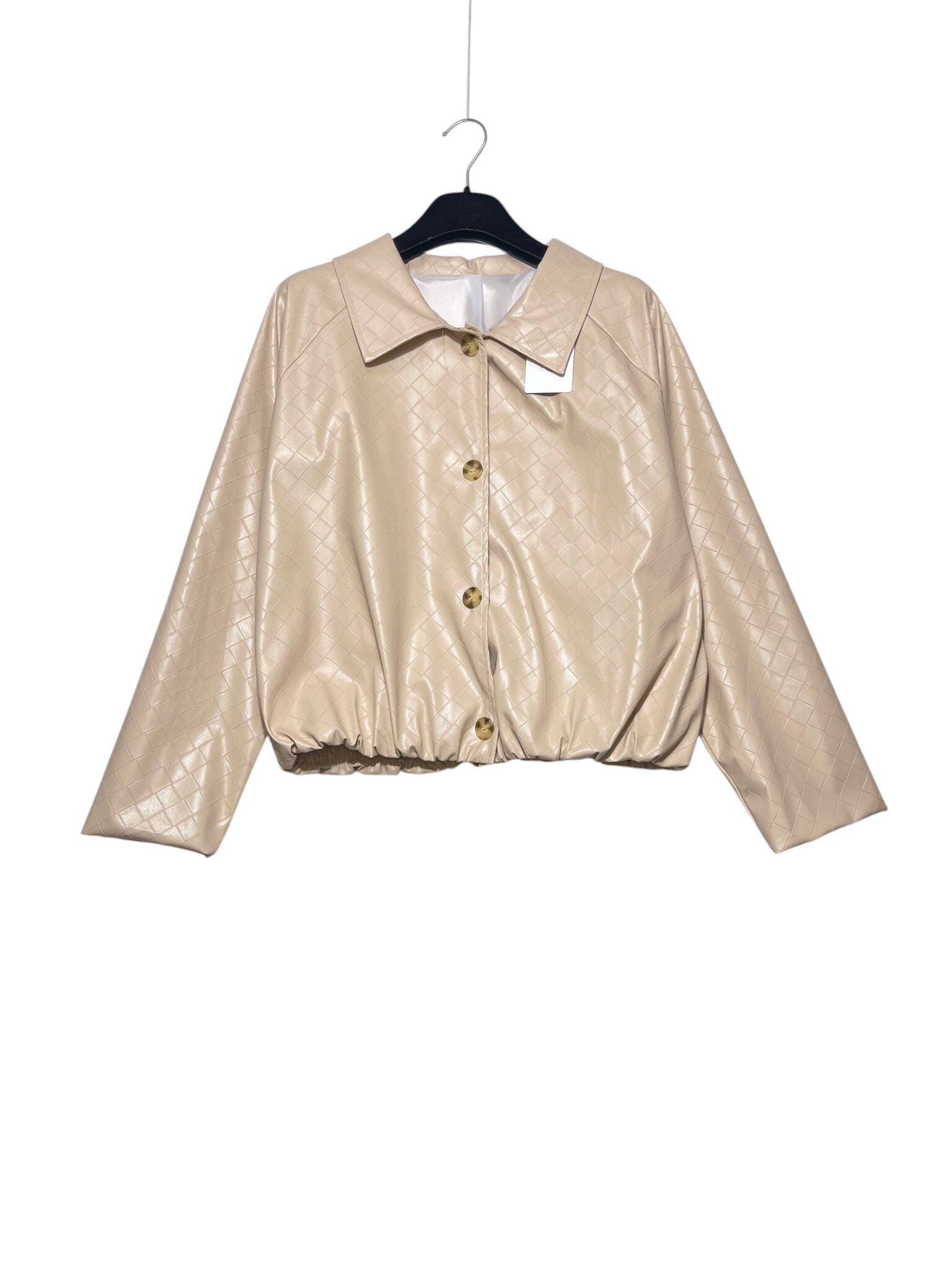 Mayorista Elegance - Bomber de cuero ecológico trenzado con botones