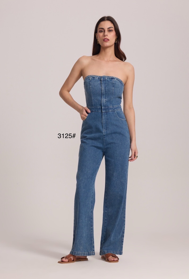 Wholesaler Elenza - Bustier combi in jeans