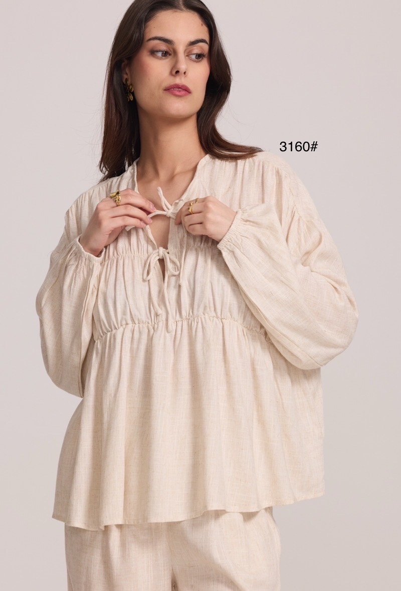 Wholesaler Elenza - Linen vest in Noeuer