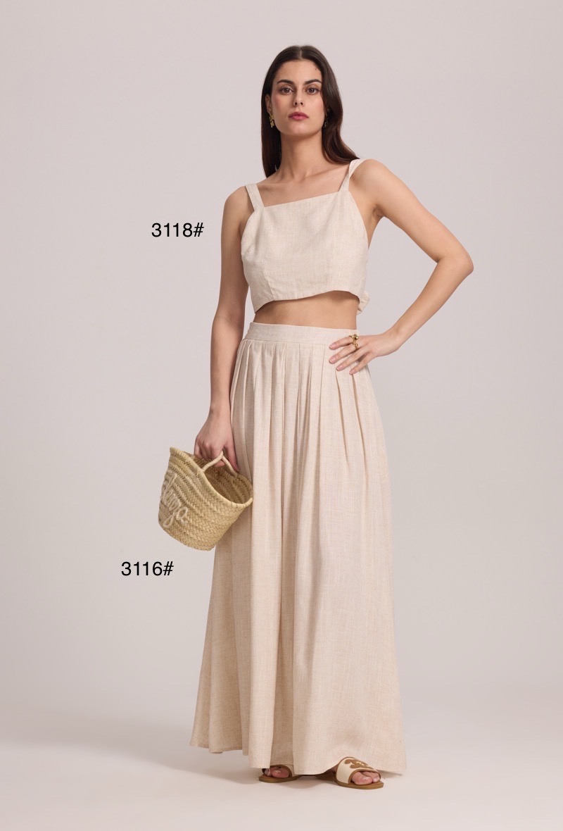 Jupe Cargo 100% Lin Beige MEXX Taille 40/42 - Style Vintage Longueur Genou - Occasion Très Bon état