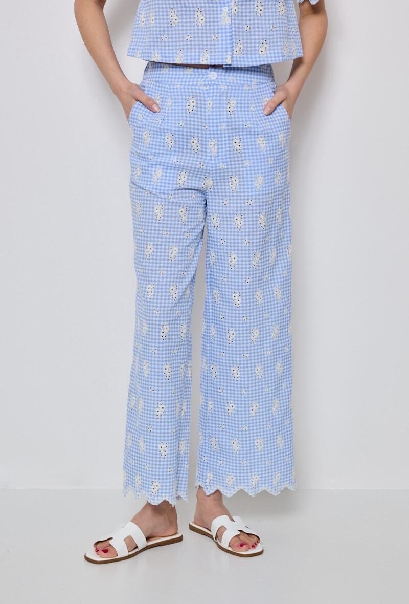 Wholesaler Elenza - Vichy embroidery pants