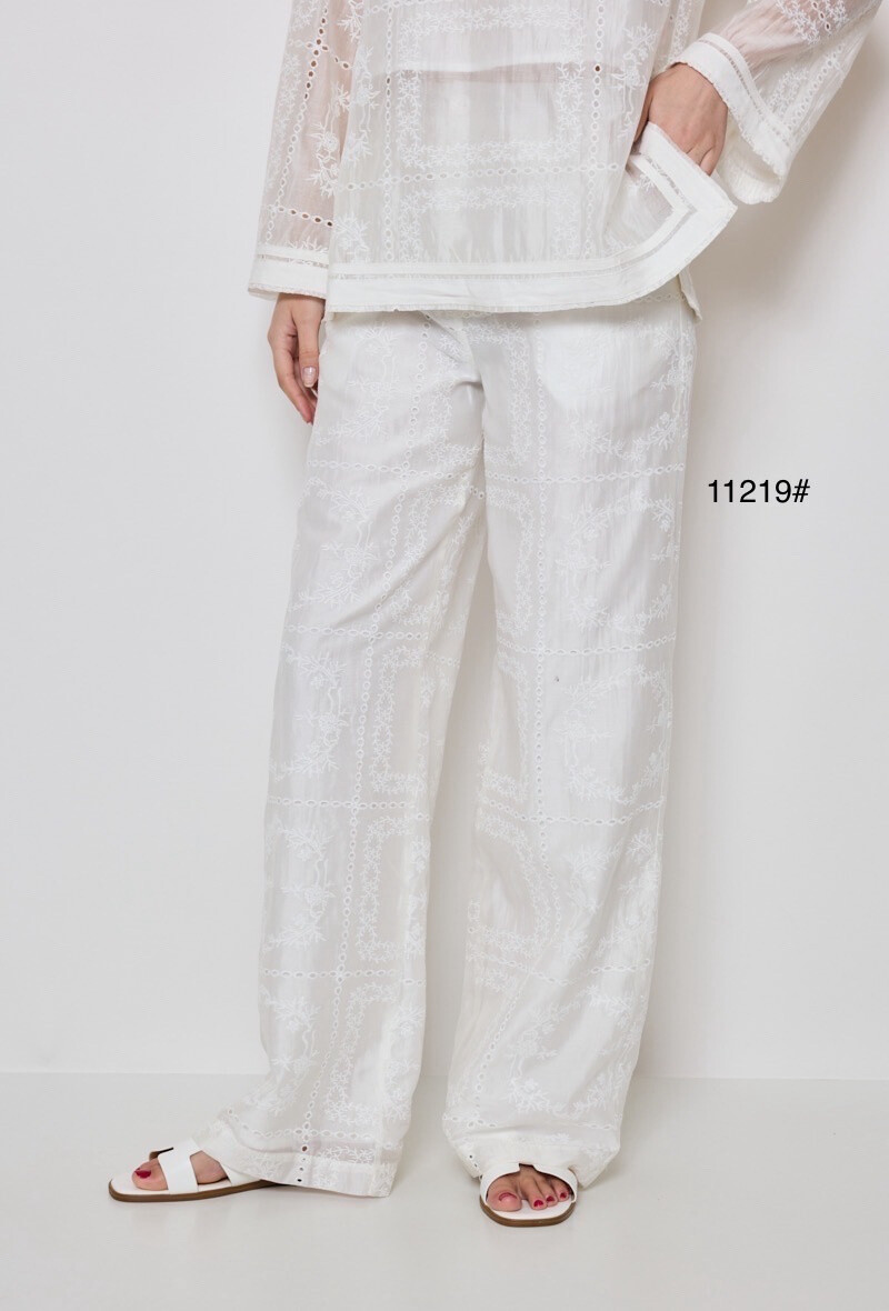 Wholesaler Elenza - Cotton lined embroidery pants