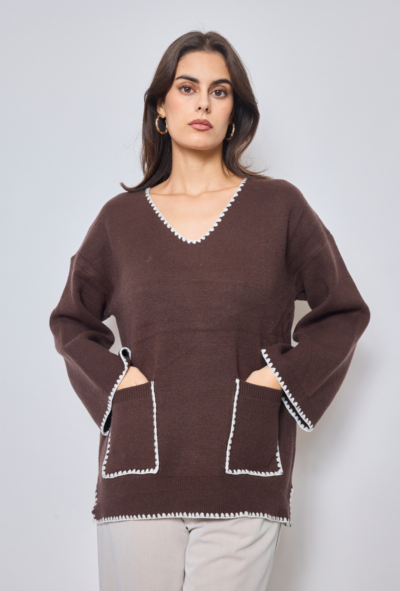 Wholesaler Elenza - V-NECK SWEATER