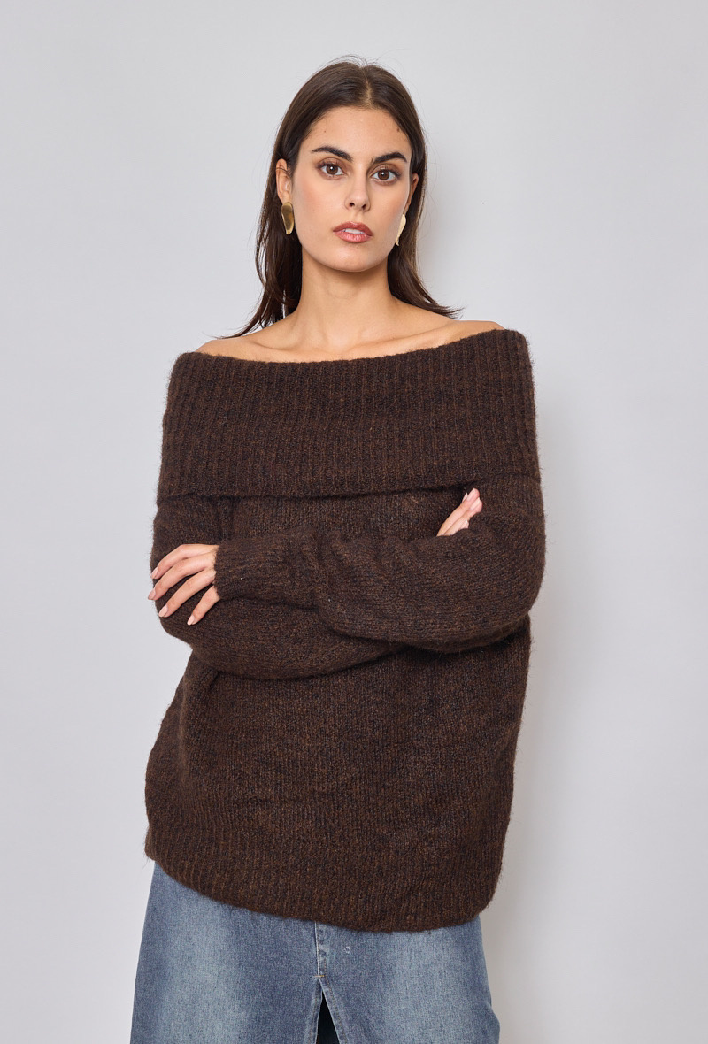 Wholesaler Elenza - bardot neck sweater.