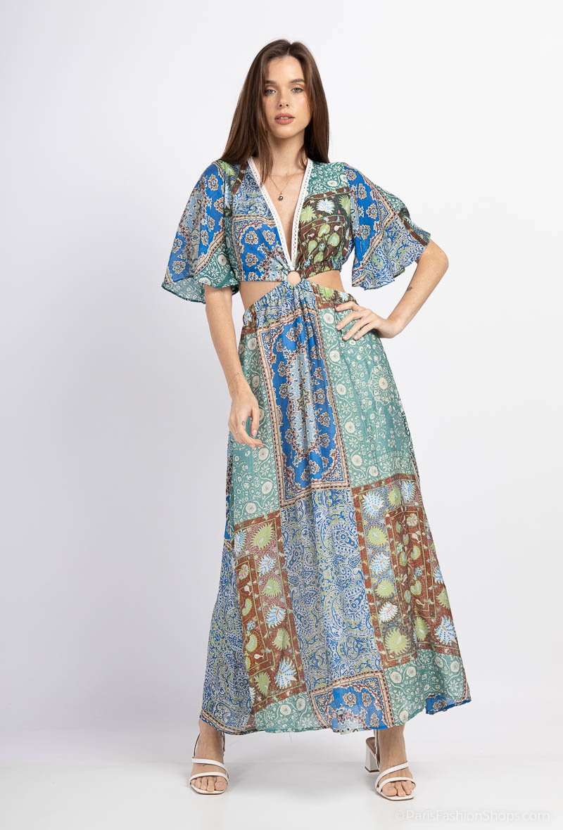 Wholesaler Elenza - long printed dress