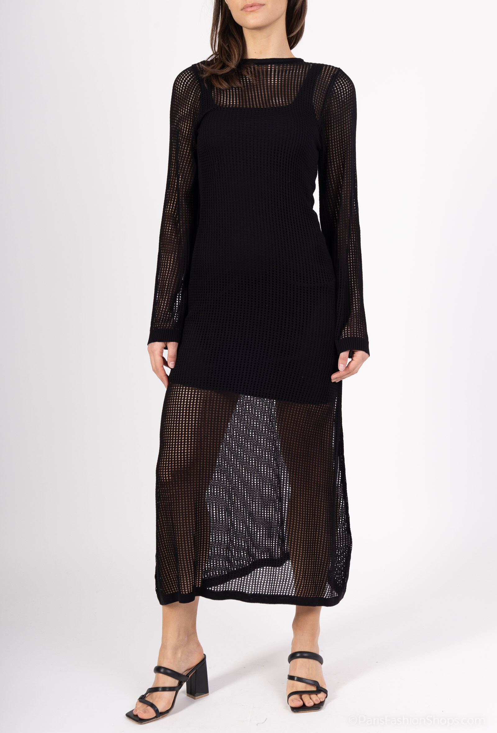 Wholesaler Elenza - Long Dress Sweater Fine mesh