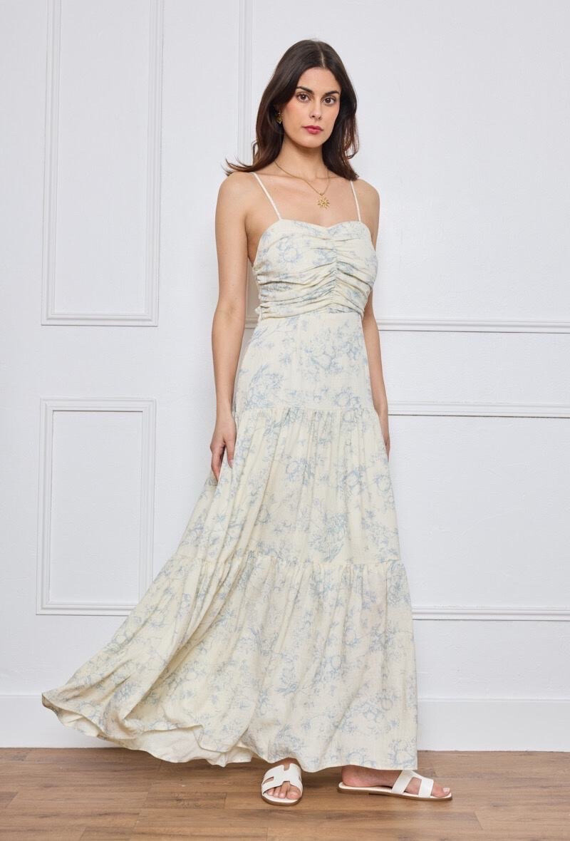 Wholesaler Elenza - Long Lin Printed Dress