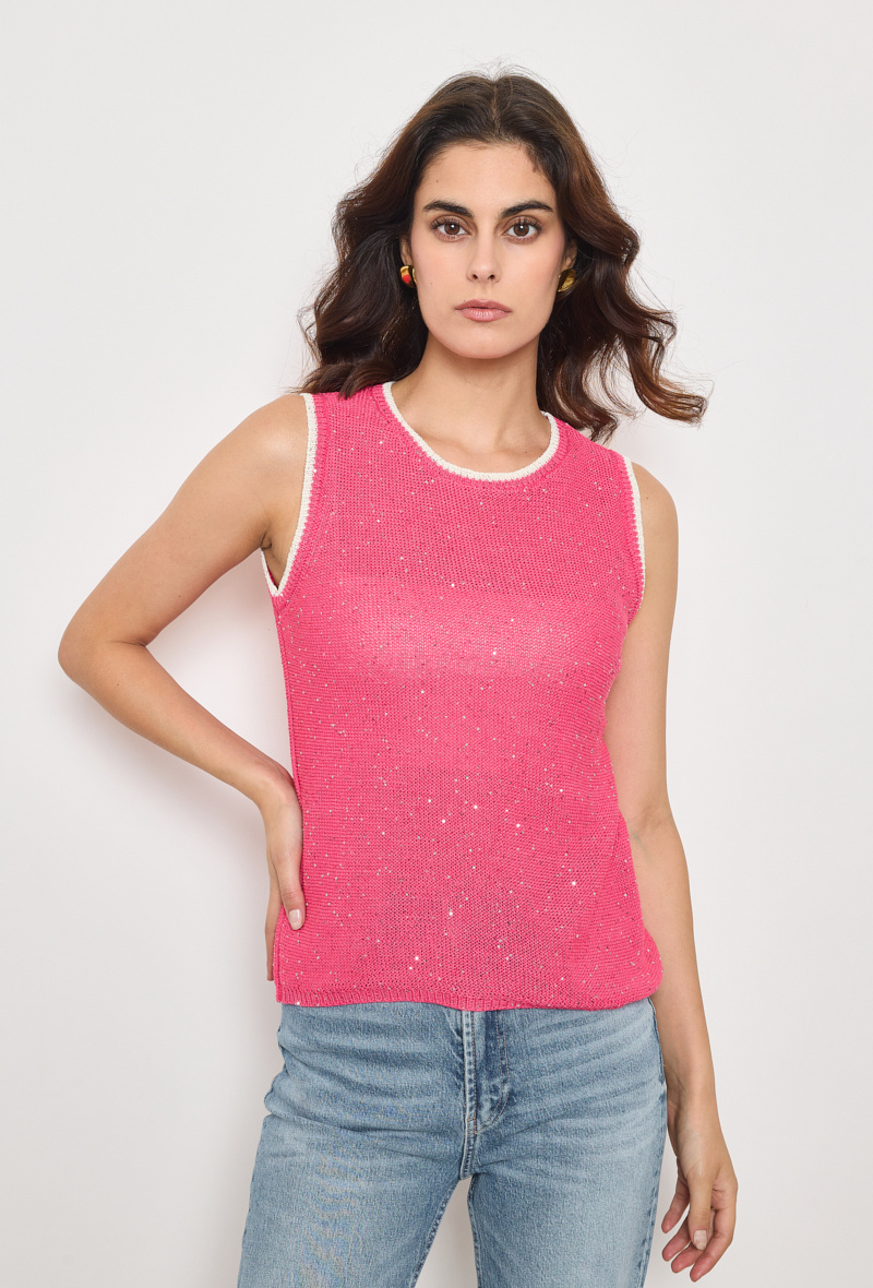 Wholesaler Elenza - SLEEVELESS GLITTER TOP