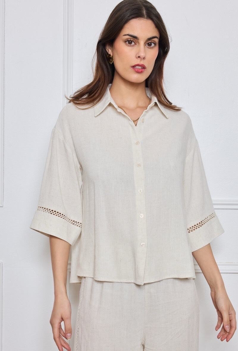 Wholesaler Elenza - Fluid linen top.