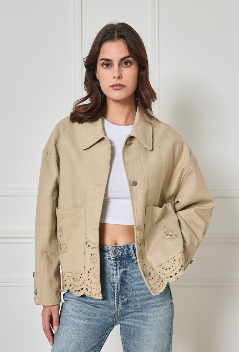 Wholesaler Elenza - OVERSIZED EMBROIDERED JACKET